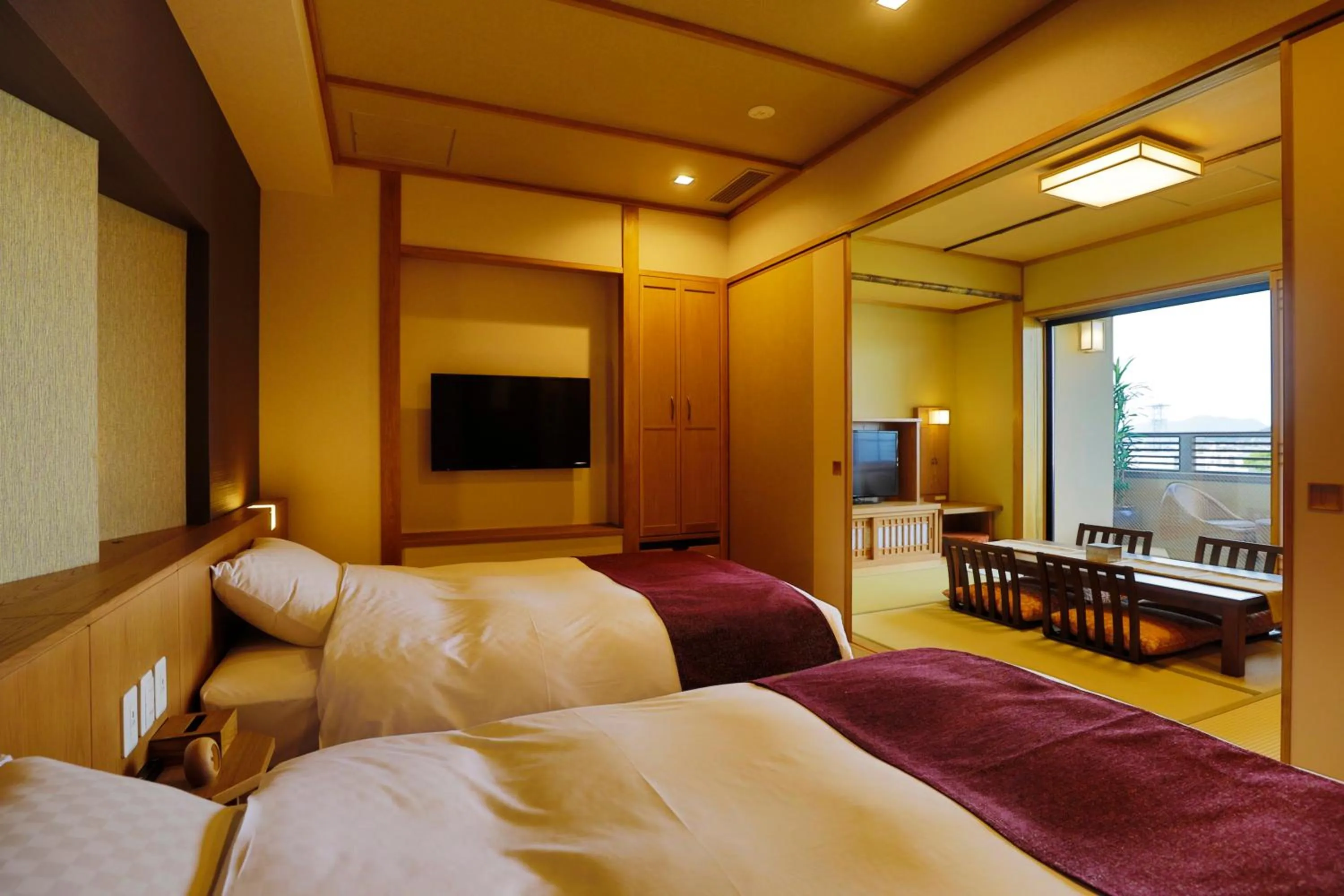 Bed in Onyado Shikishima-kan