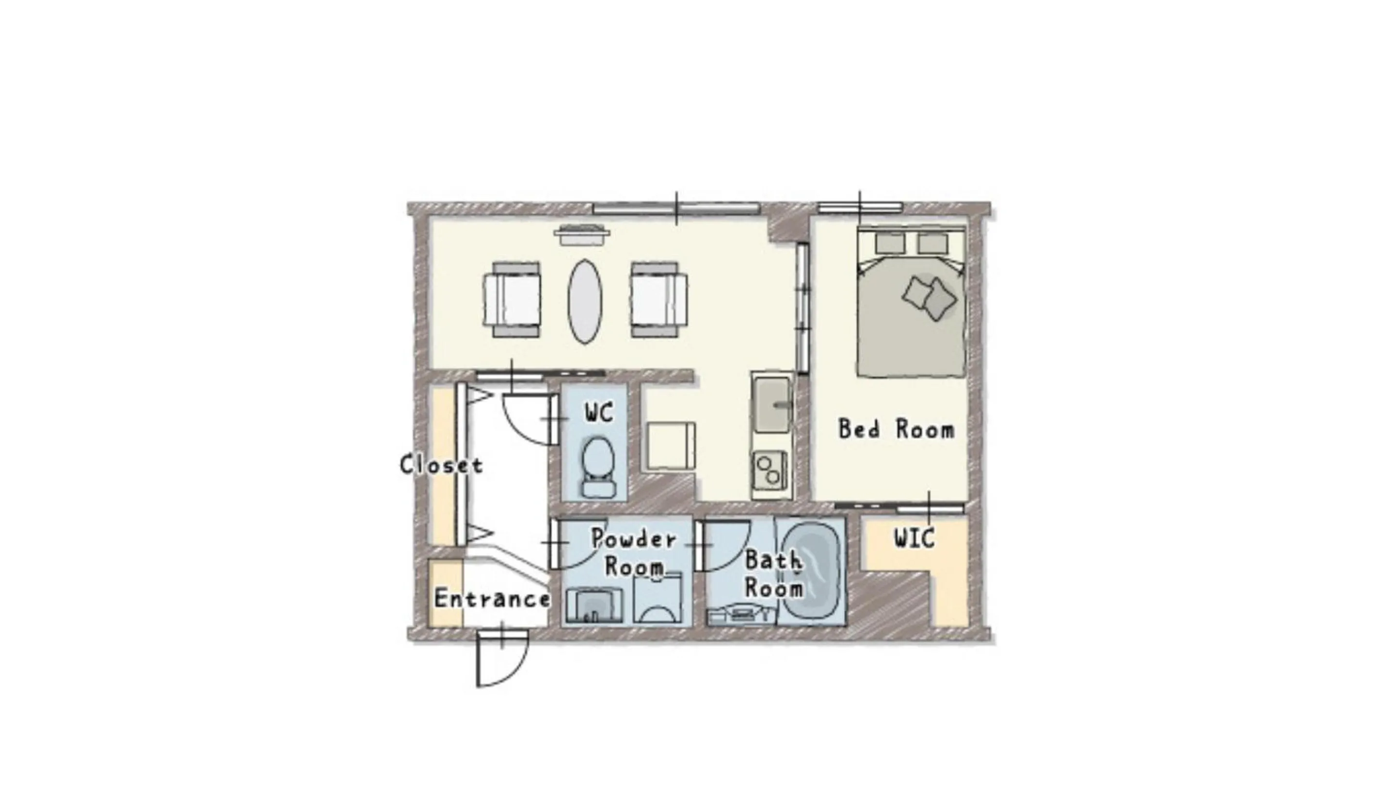 Floor plan in BON Condominium Umeda