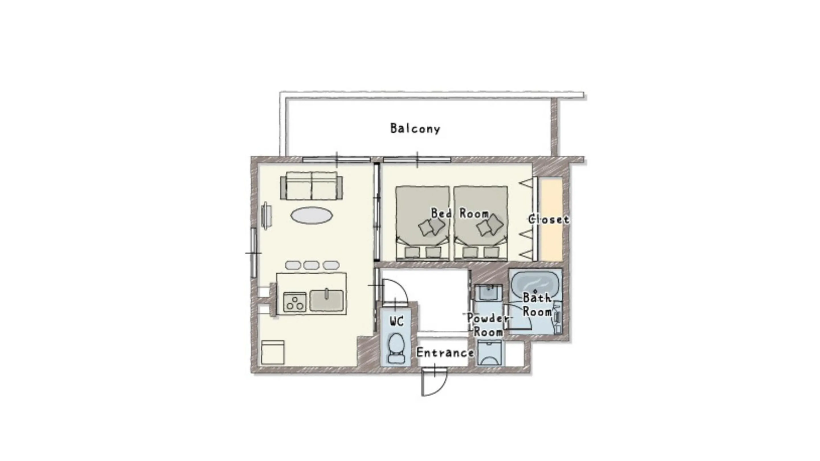 Floor plan in BON Condominium Umeda