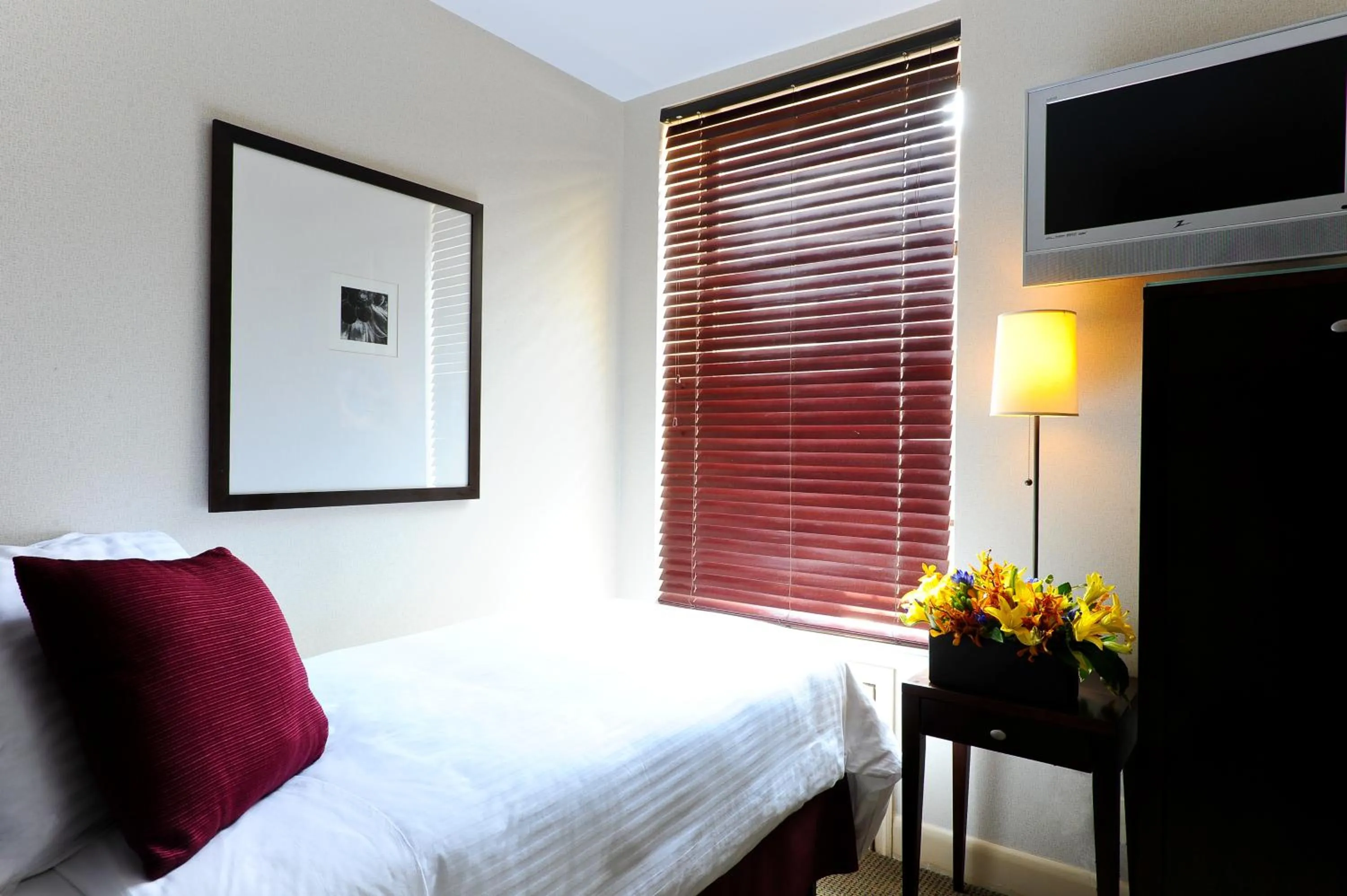 Bed, TV/Entertainment Center in Washington Jefferson Hotel - Times Square North