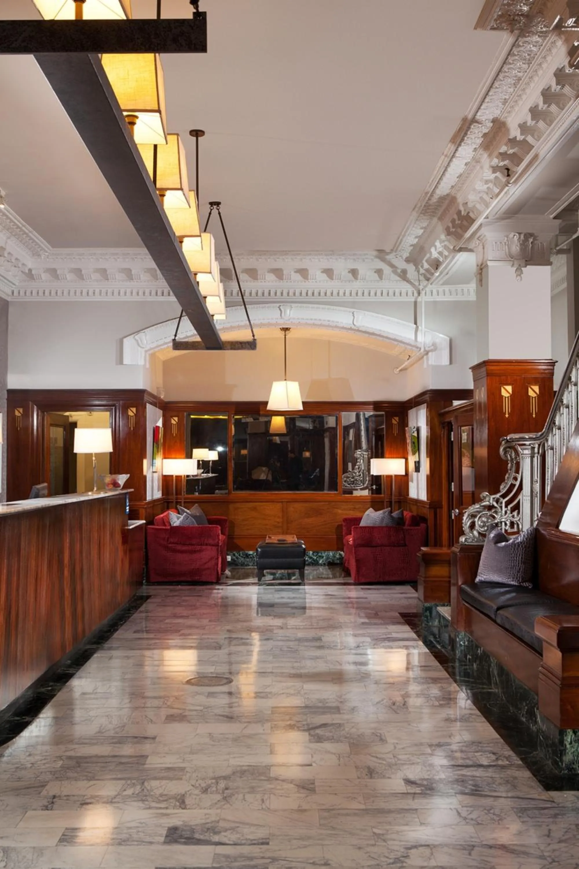Lobby or reception in The Mosser Hotel