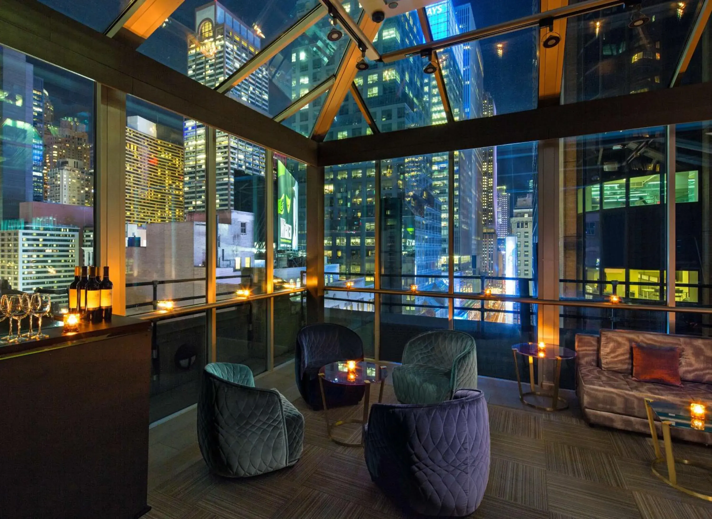 Lounge or bar in The Time New York, part of JdV by Hyatt Lounge or bar in The Time New York, part of JdV by Hyatt