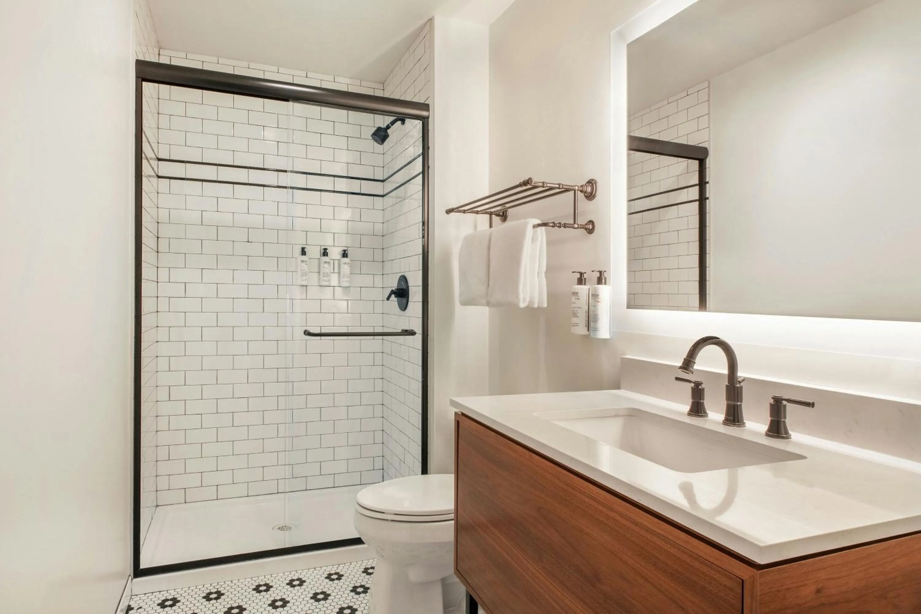 Bathroom in FOUND Hotel, Santa Monica, Series by Marriott