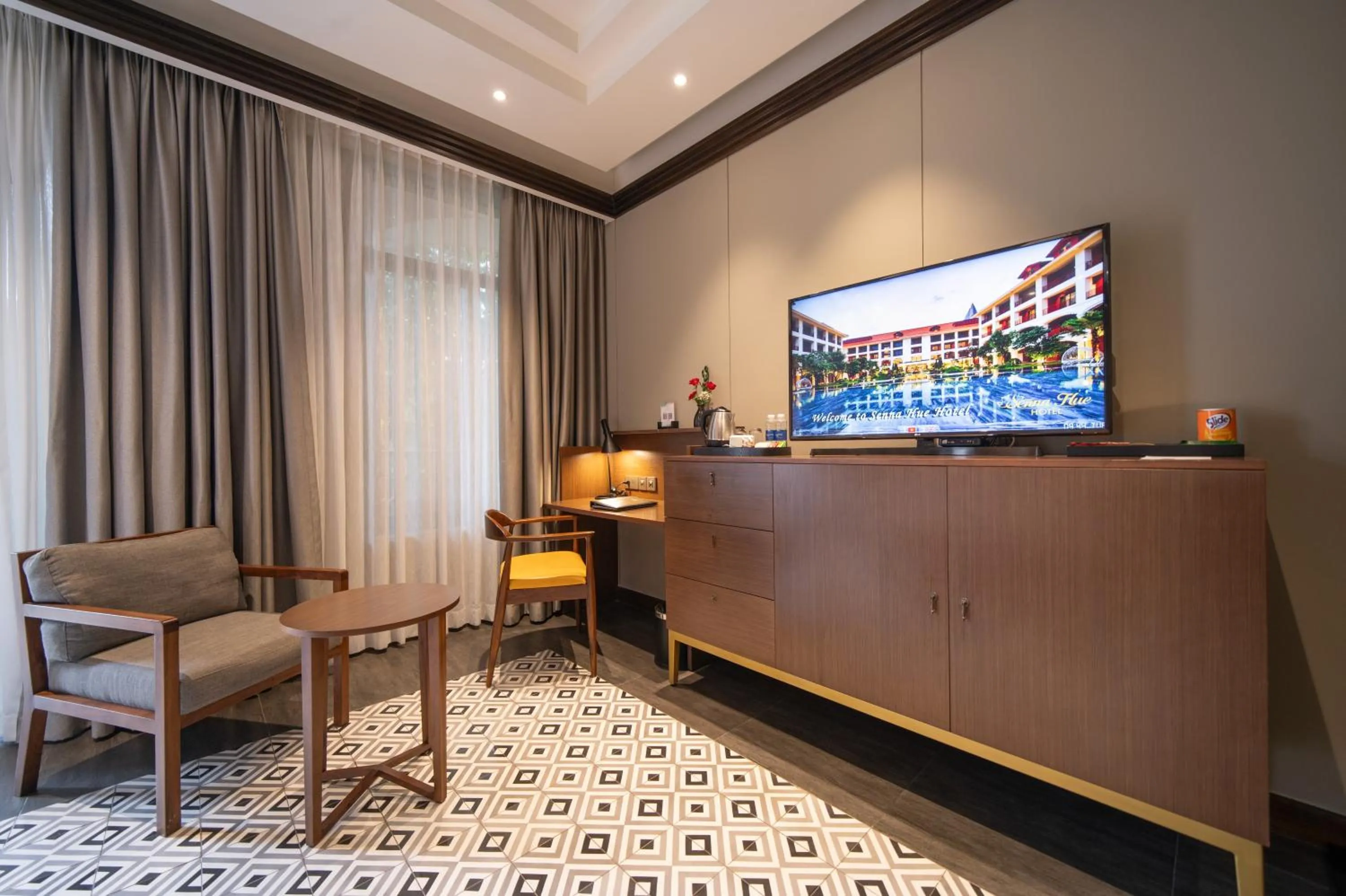 Seating area in Senna Hue Hotel