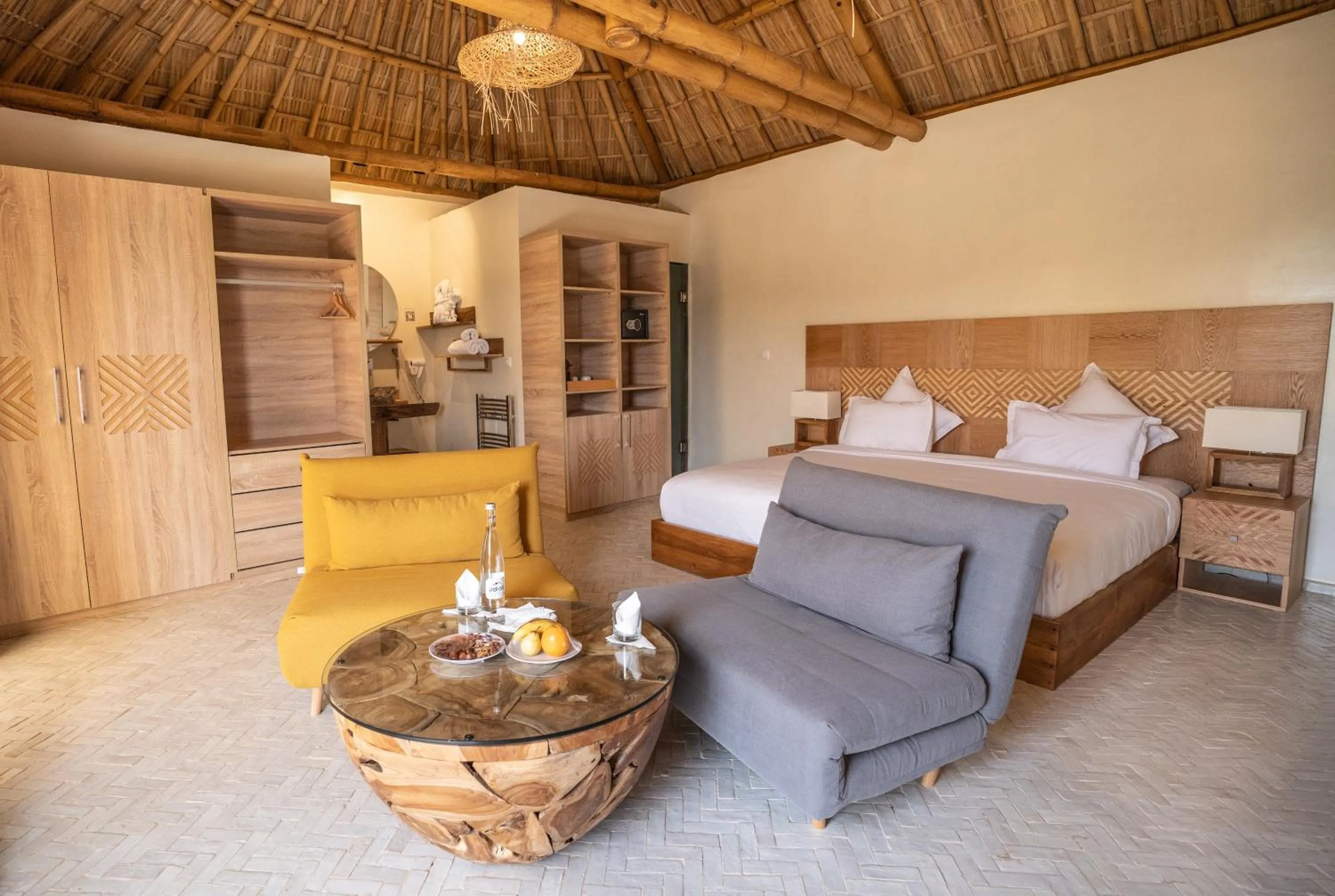 Bed in La Crique Nature & Spa