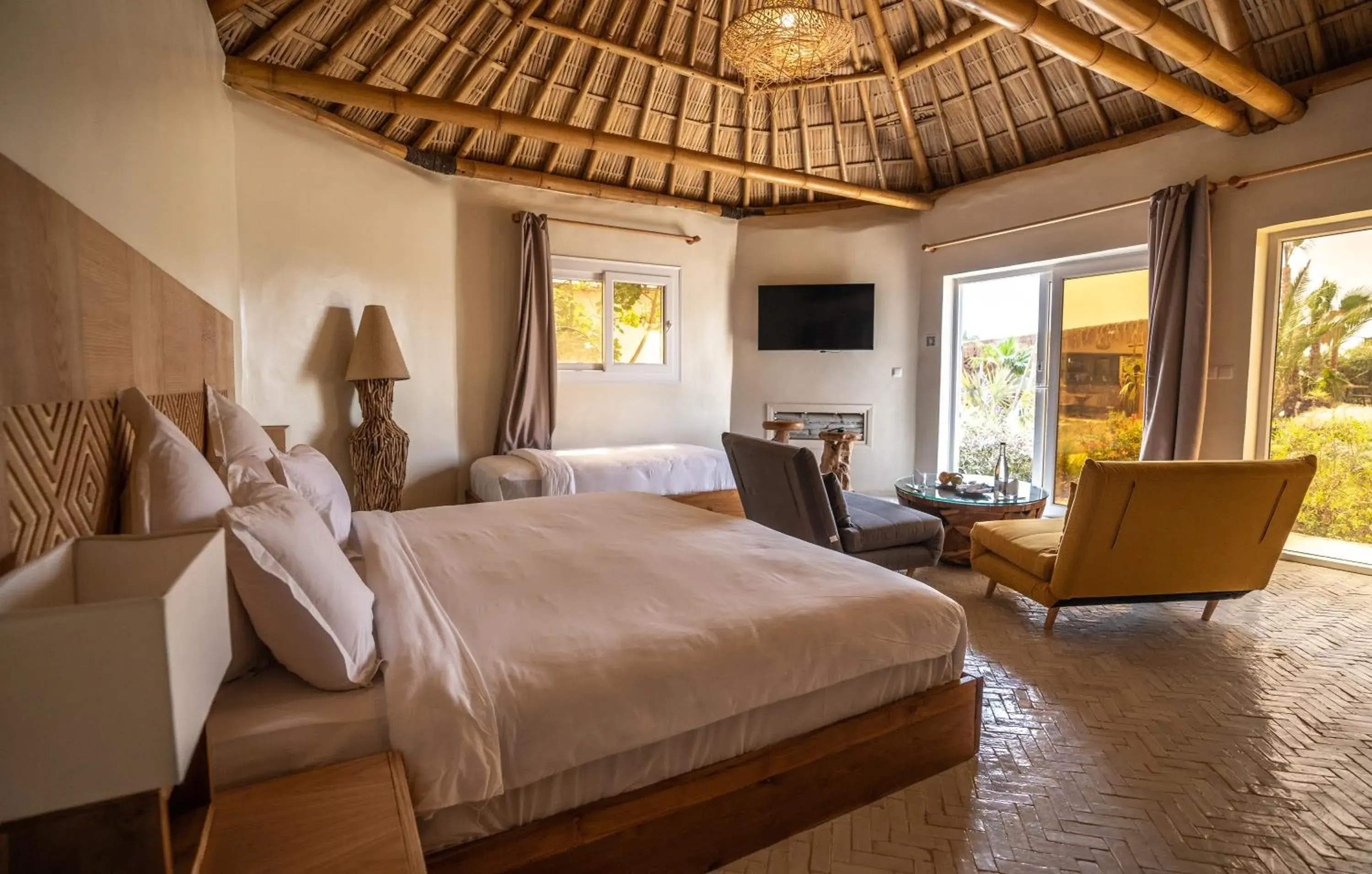 Bed in La Crique Nature & Spa Bed in La Crique Nature & Spa