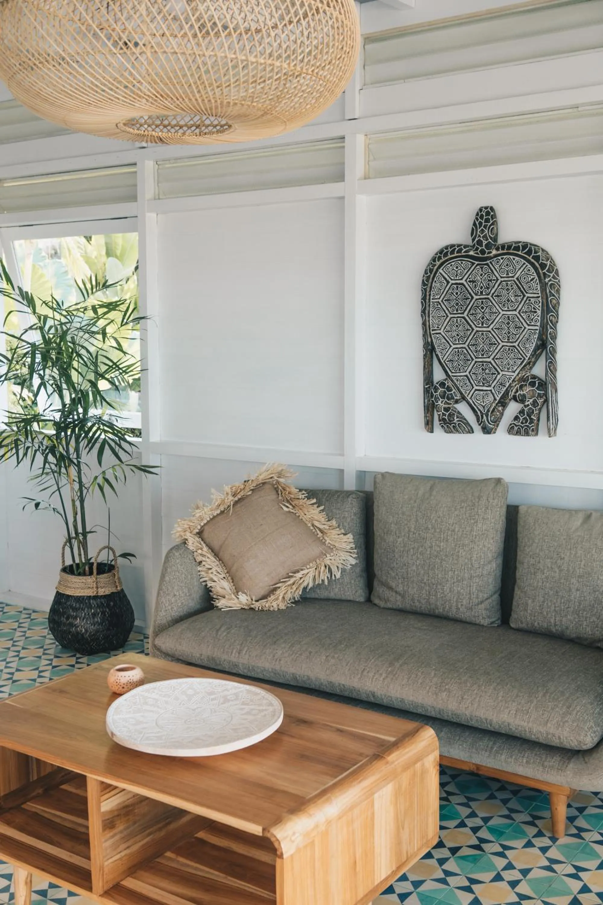 Seating area in White Tortoise Eco Villa's