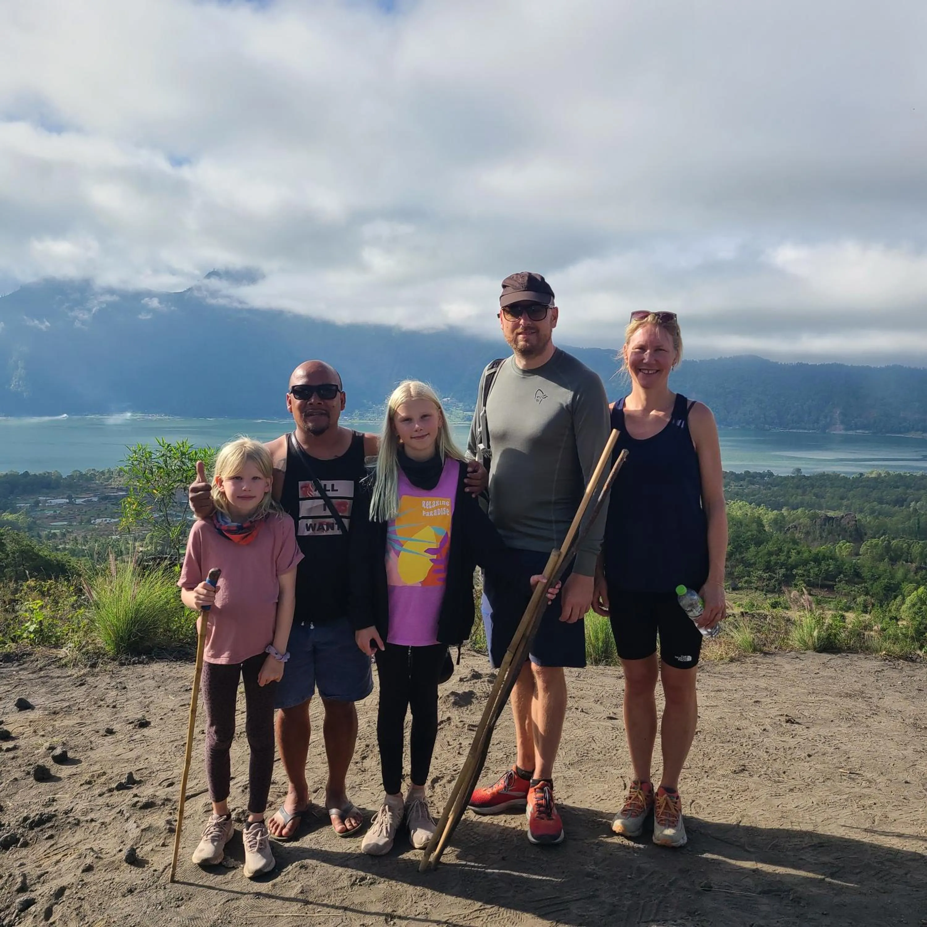 Hiking in Batur lake view
