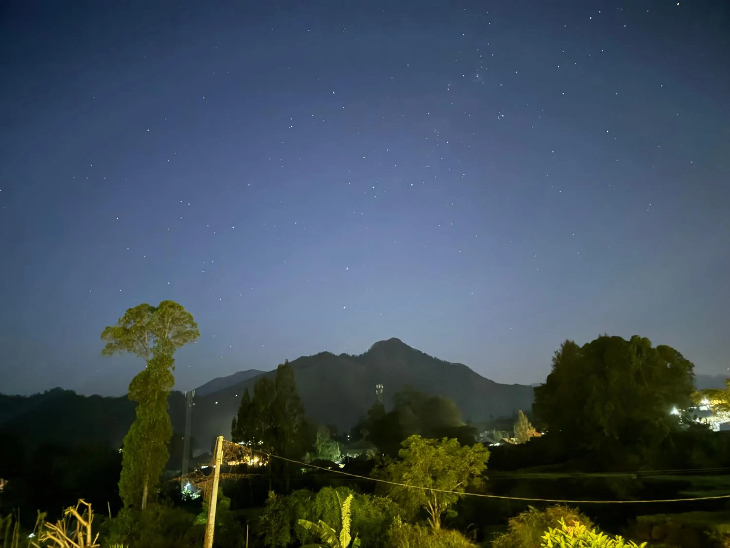 Night in Batur lake view