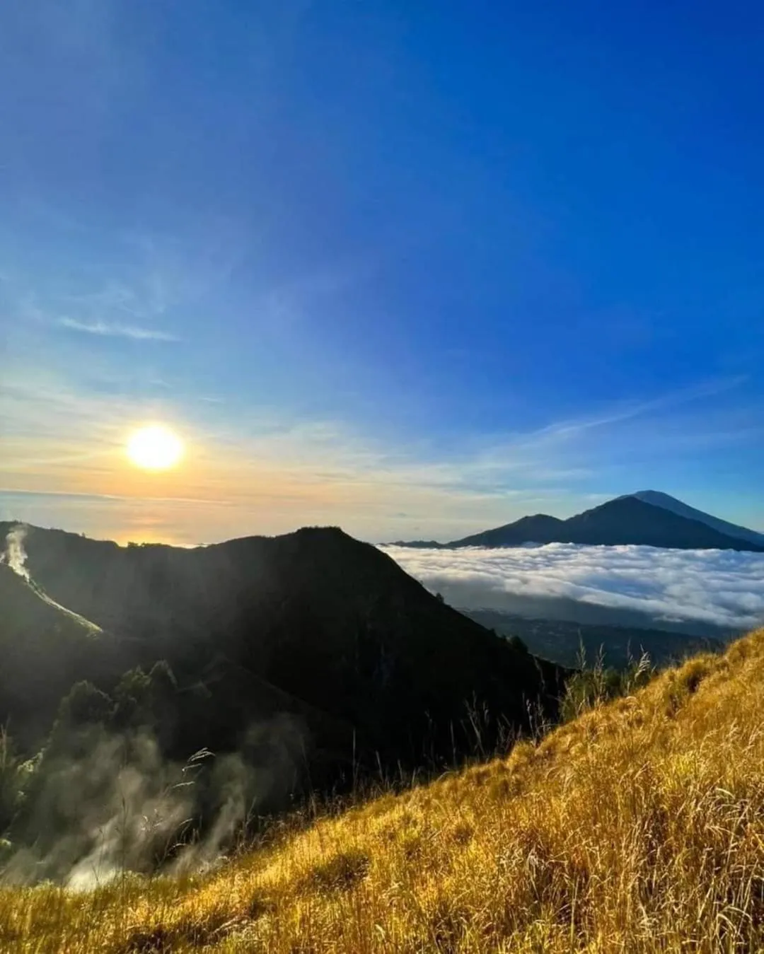 Natural landscape in Batur lake view