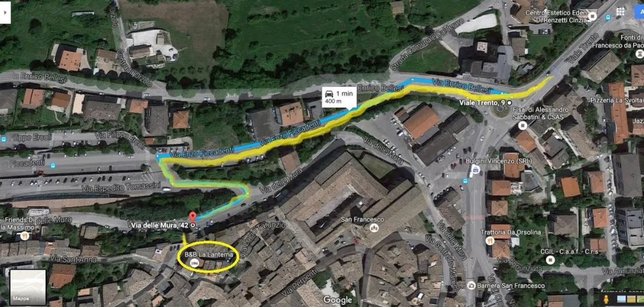 Text overlay in B&B La Lanterna