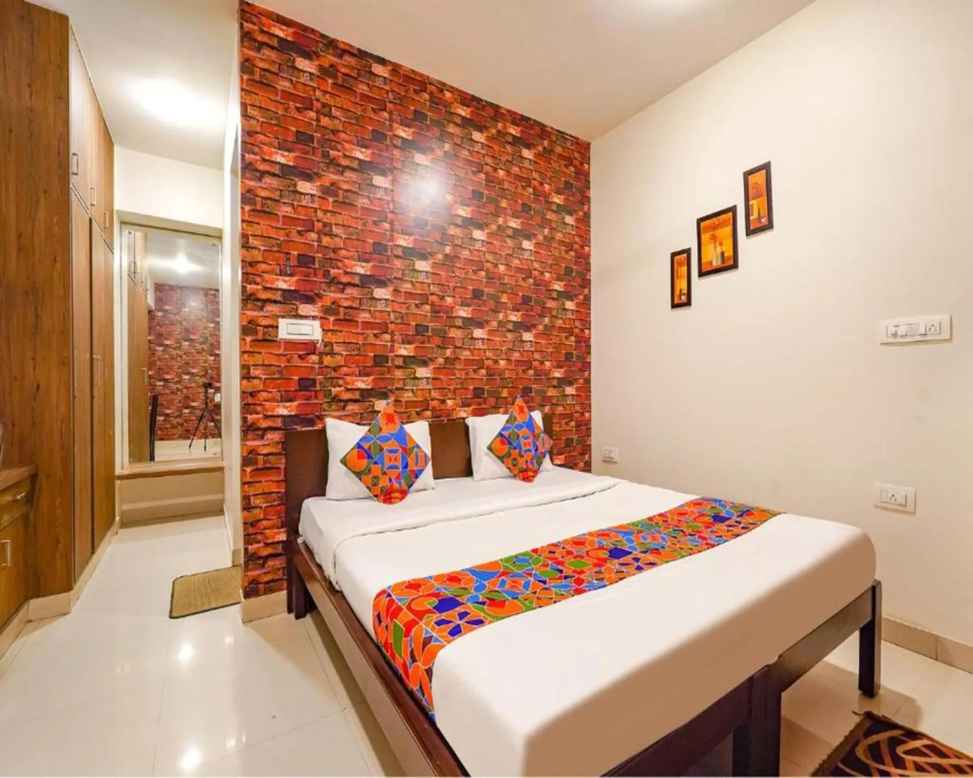 Bed in FabExpress Kings Suites HRBR Layout - Nr Manyata Tech Park