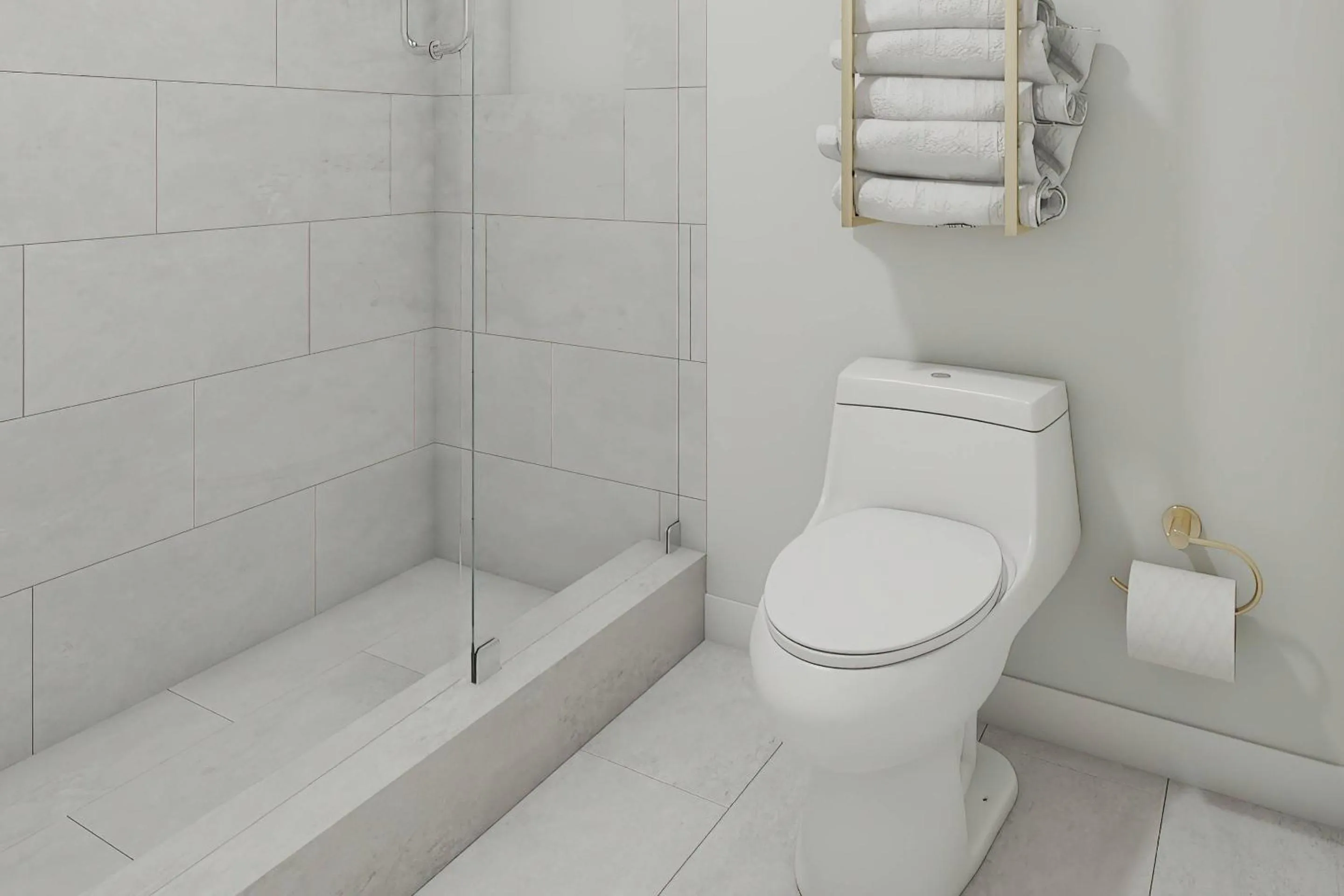 Shower in DASKK Orlando Hotel near Universal Blvd, an Ascend Collection Hotel