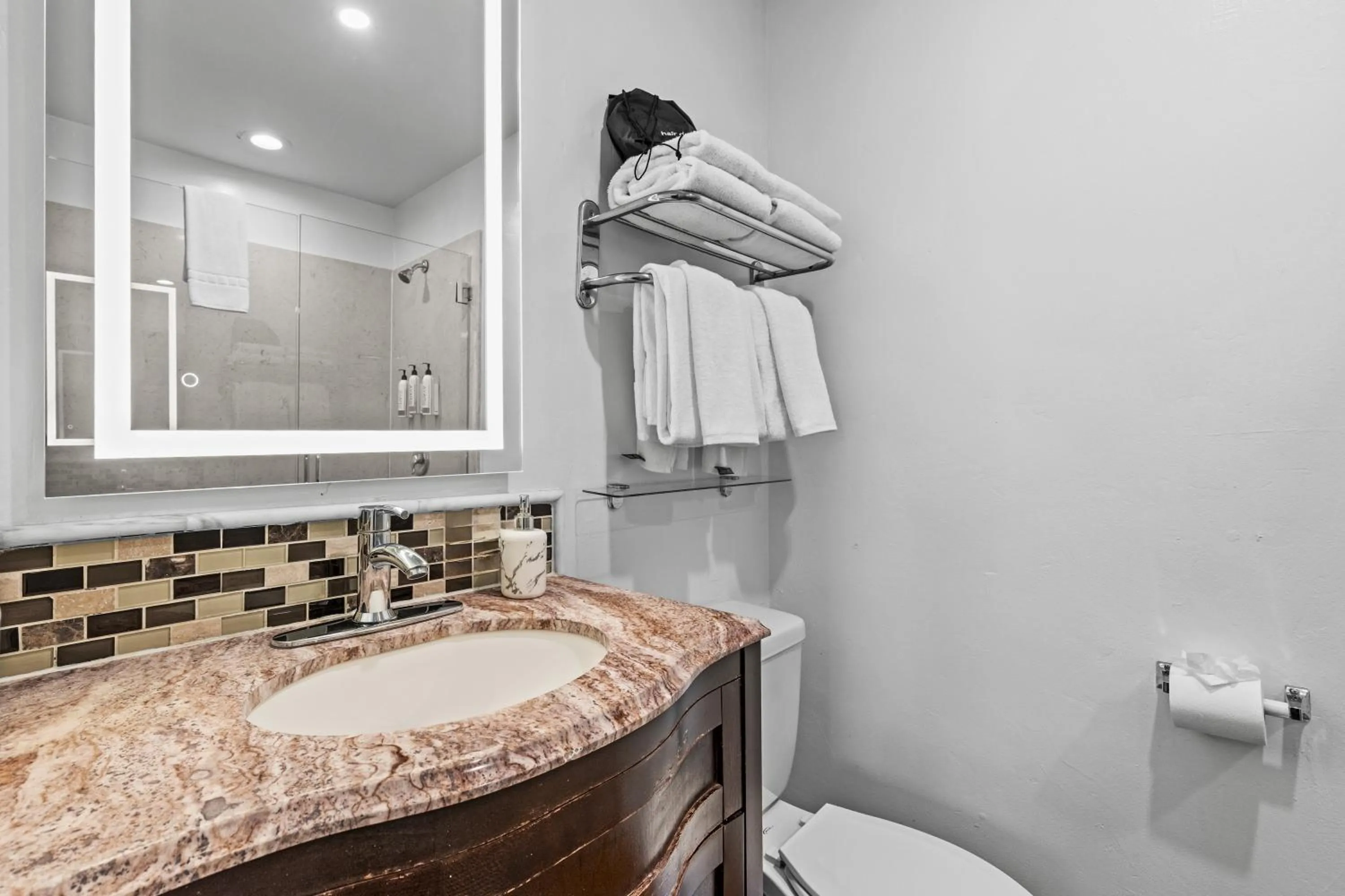 Bathroom in Marina Village Inn