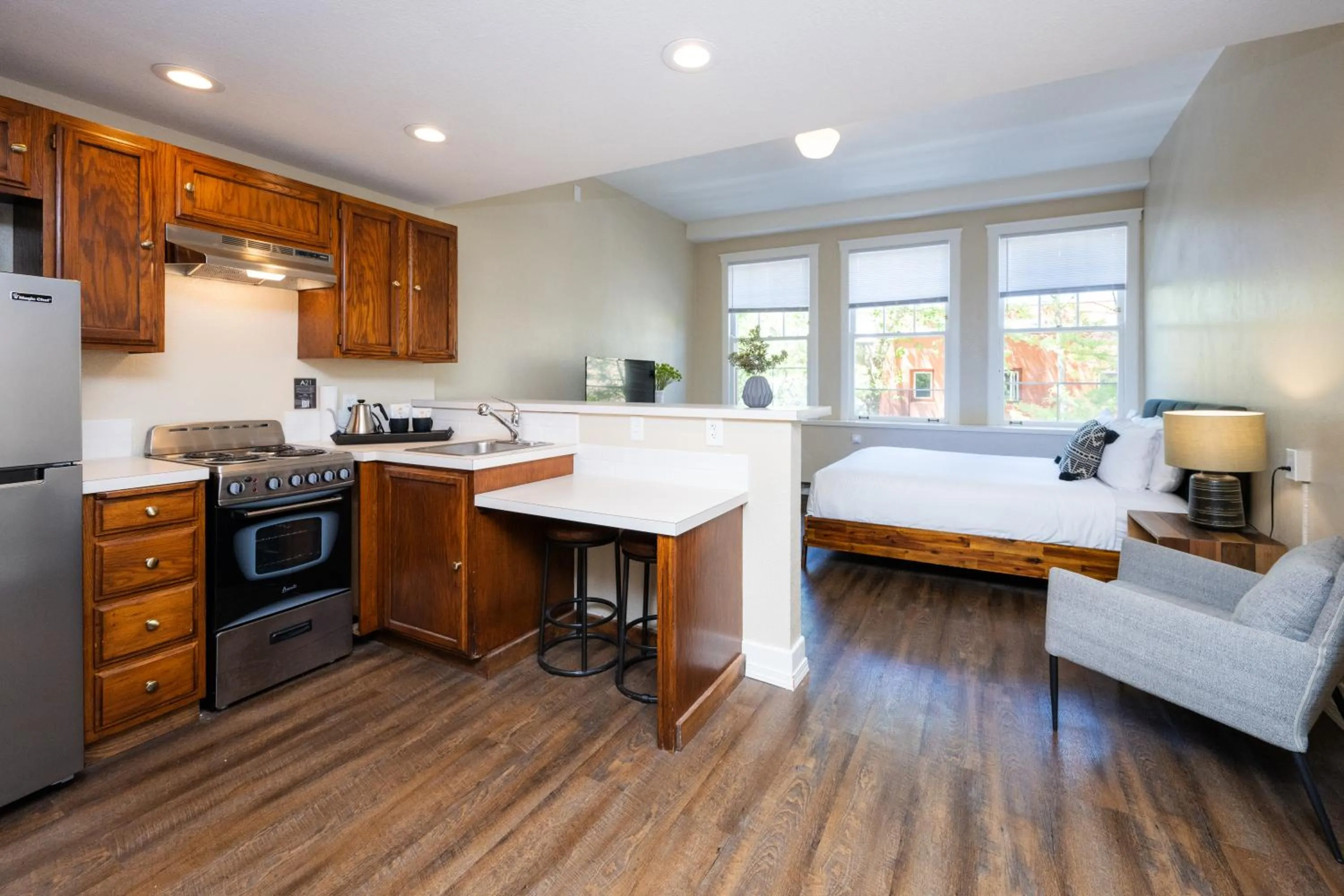 Kitchen or kitchenette in Hotel Leo