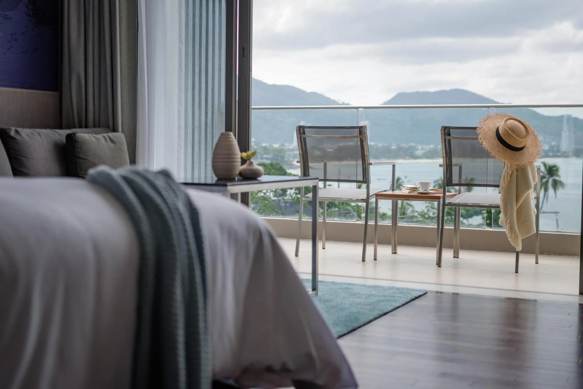 Balcony/Terrace, Bed in Oceanfront Beach Resort