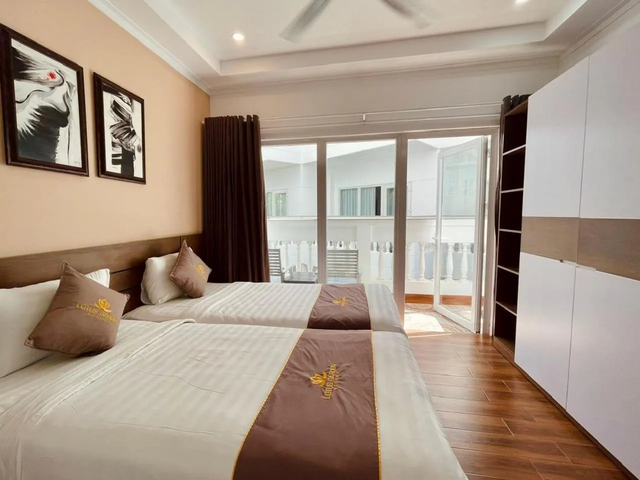 Bed in Lotus Garden Muine Resort & Spa