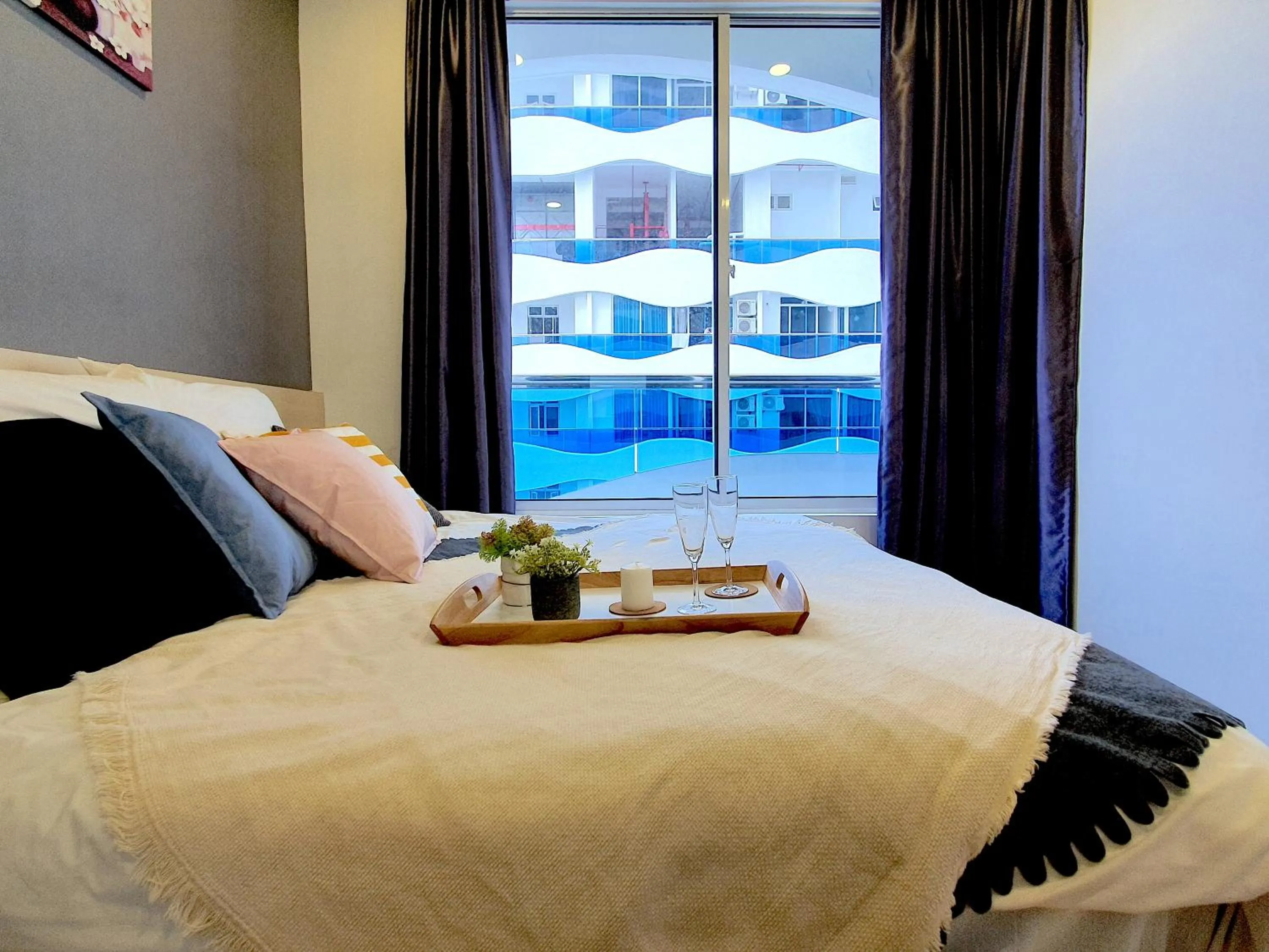 Bed in The Wave Suites Melaka