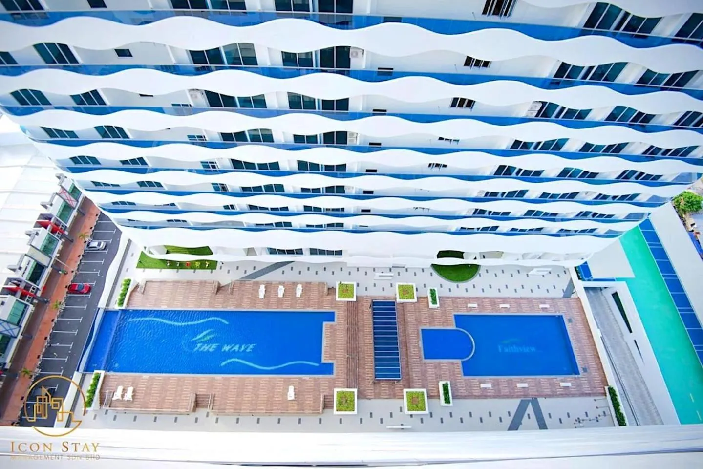 Pool view in The Wave Suites Melaka