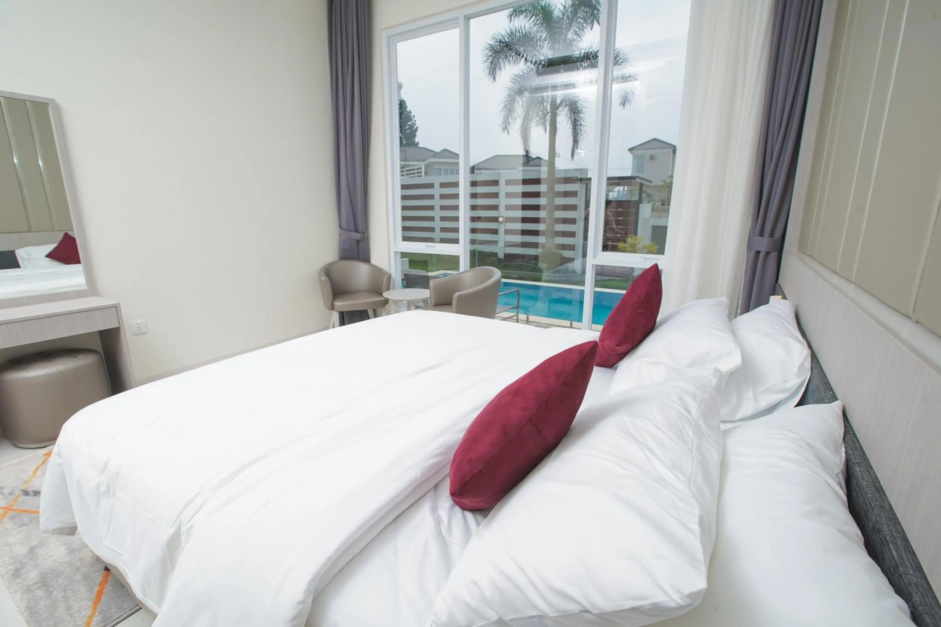 Bed in Nirvana Villas Puncak