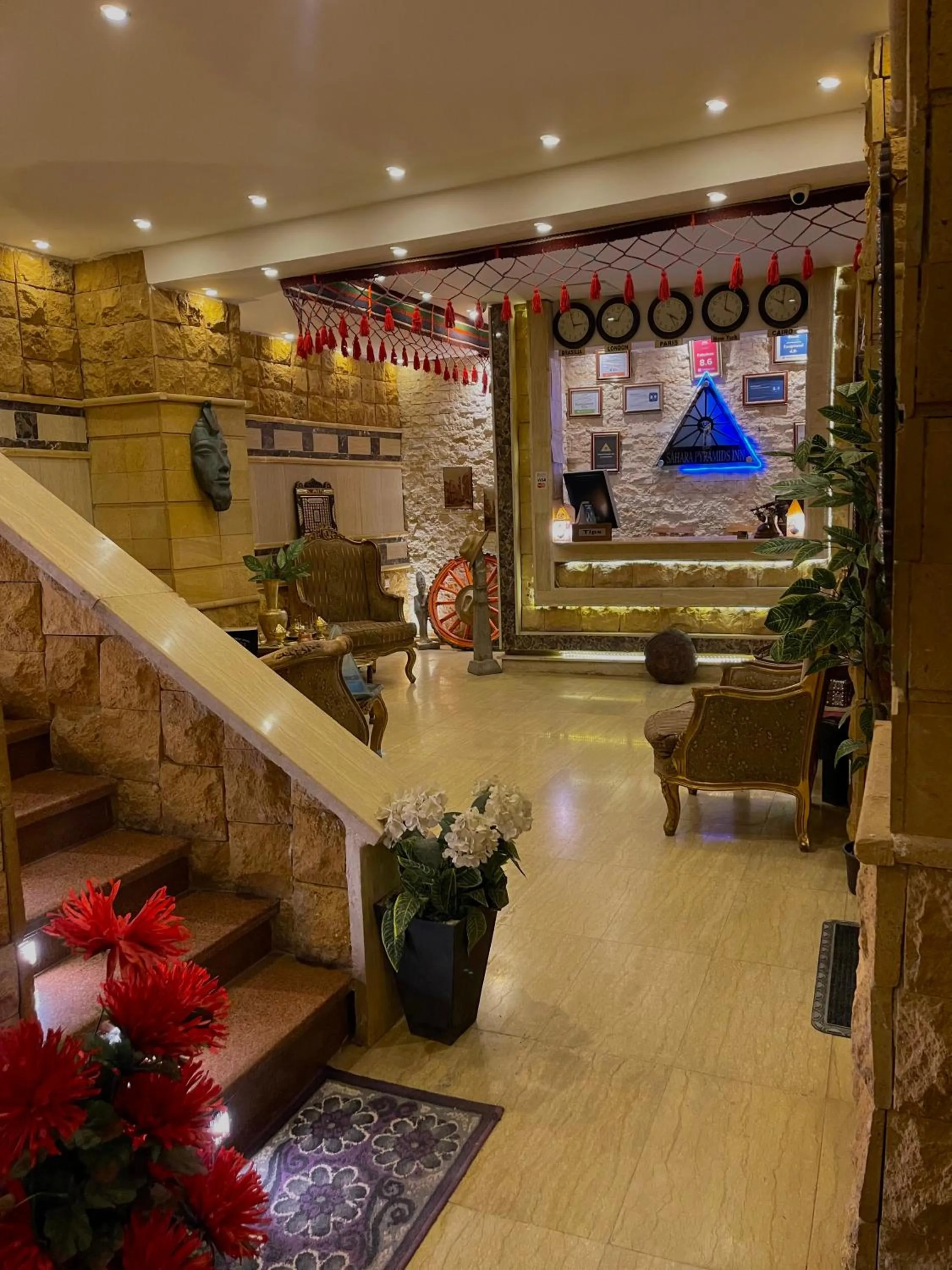 Seating area in Sahara Pyramids Inn