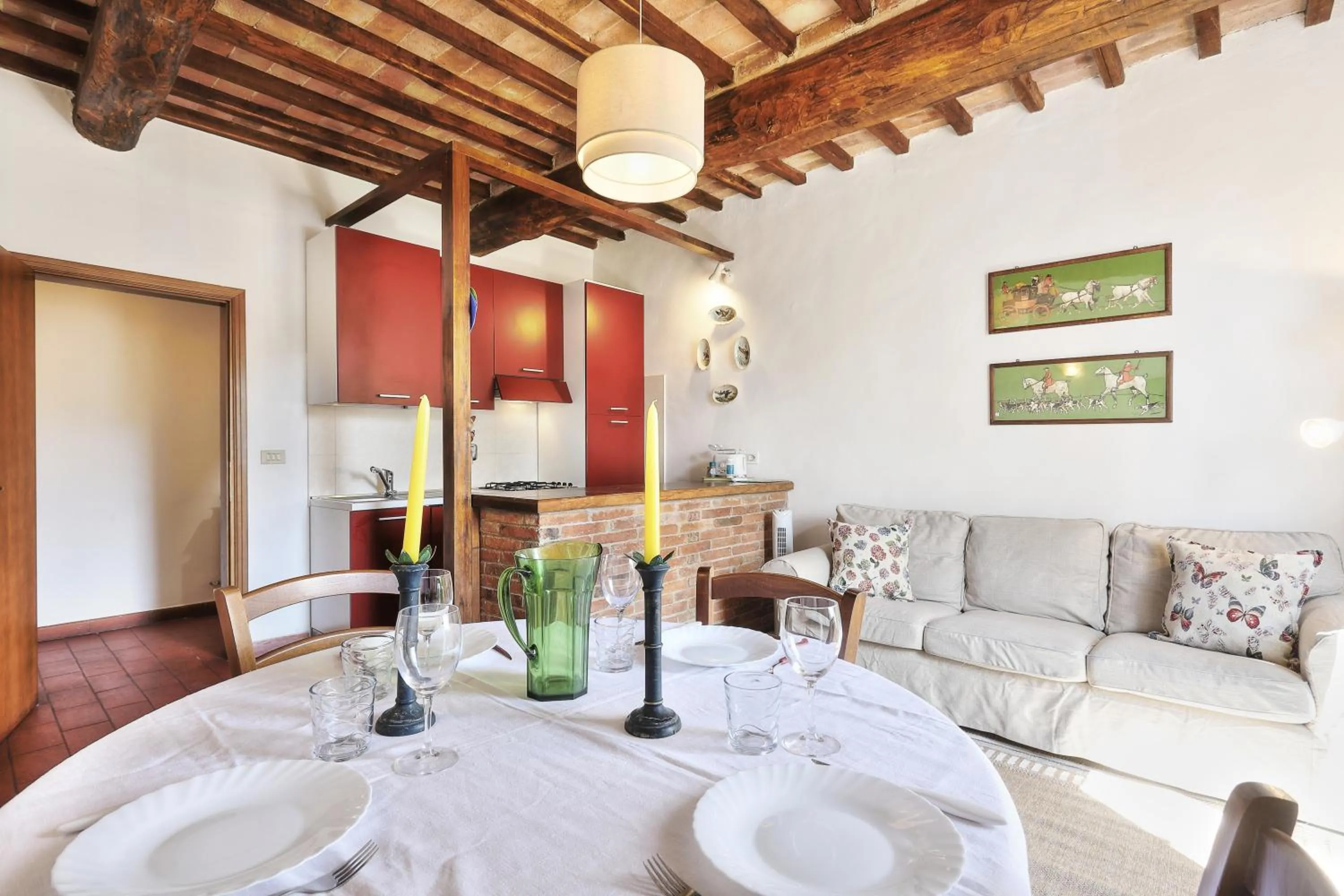 Kitchen or kitchenette in Appartamenti Villa e Fattoria di Radi Tuscany