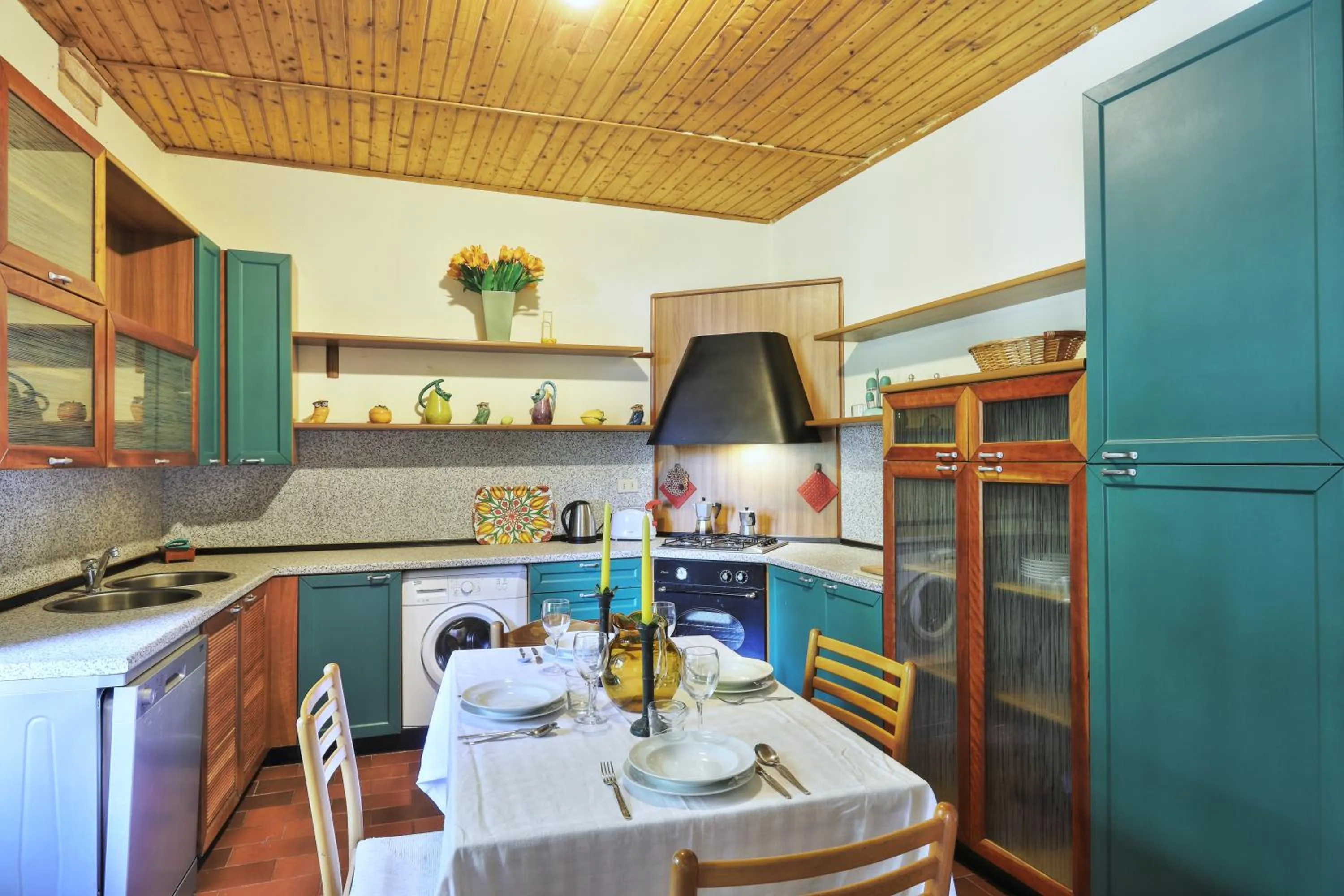Kitchen or kitchenette in Appartamenti Villa e Fattoria di Radi Tuscany