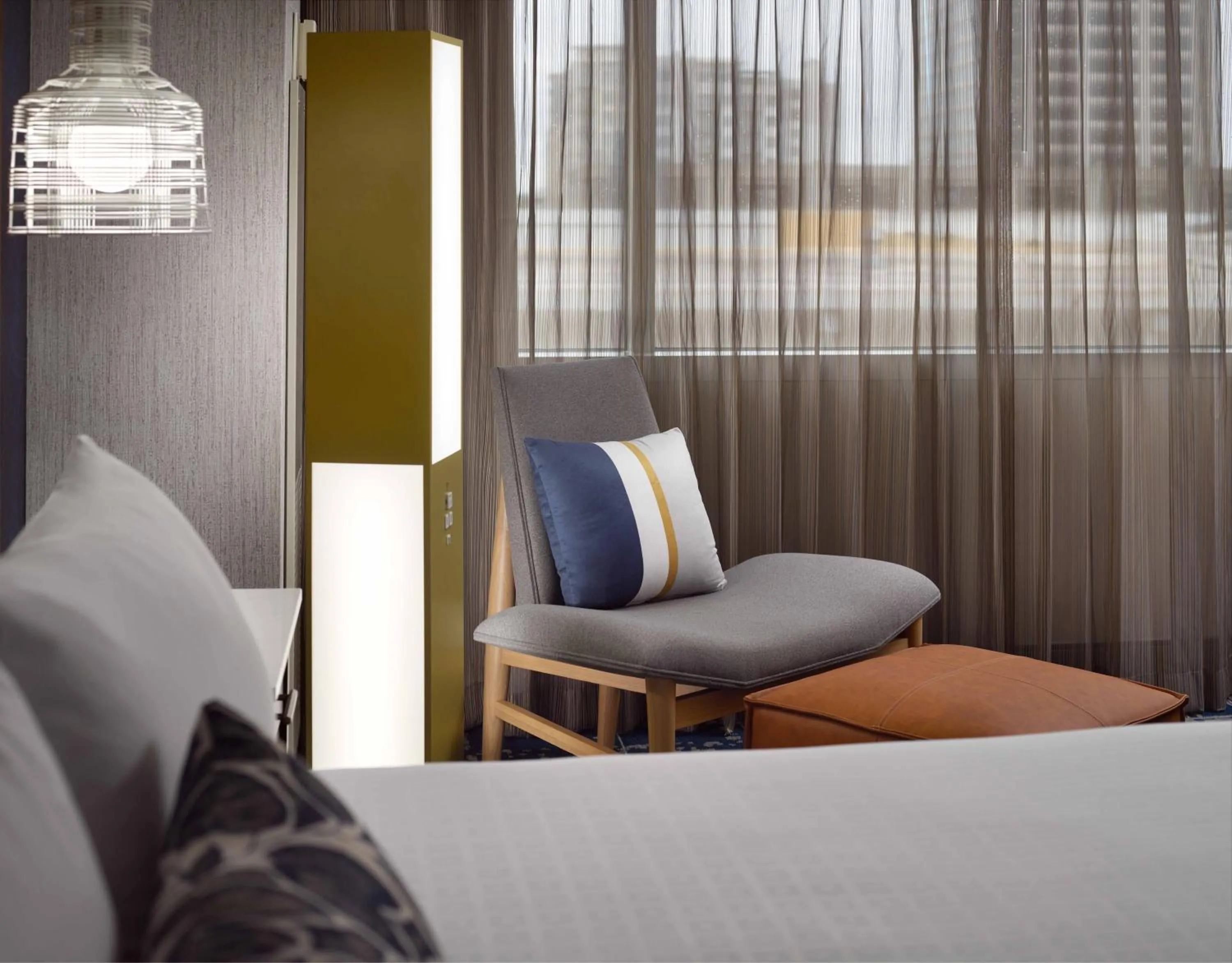 Decorative detail, Bed in Georgia Tech Hotel and Conference Center