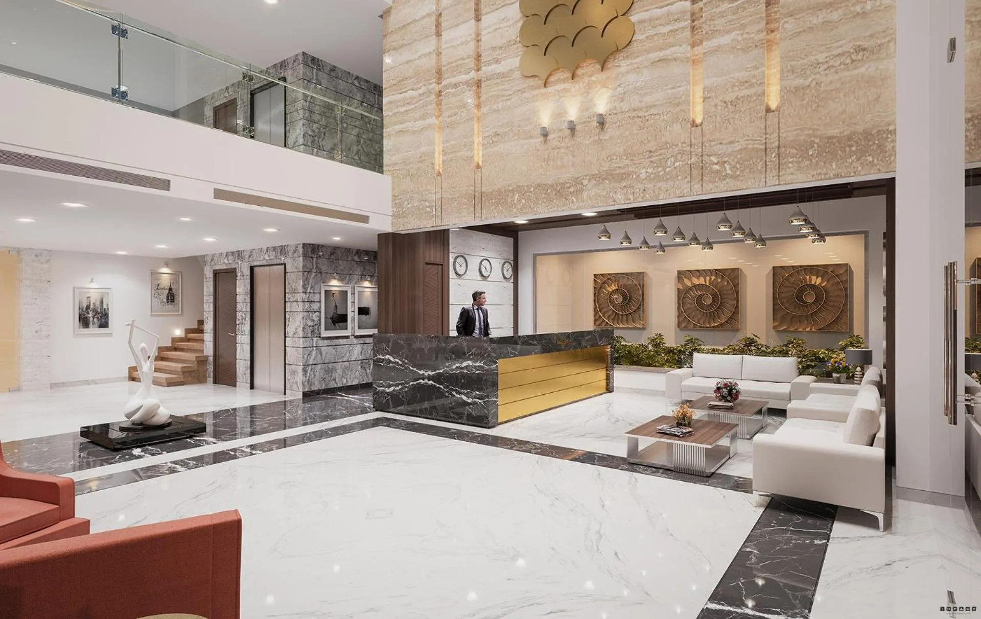 Lobby or reception in Ramada by Wyndham Gandhidham Shinay