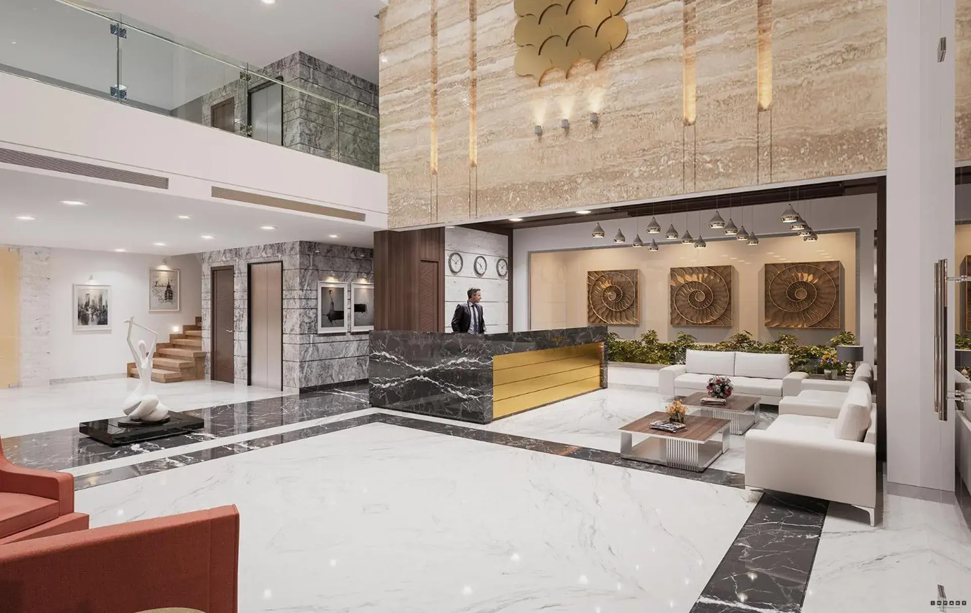 Lobby or reception in Ramada by Wyndham Gandhidham Shinay Lobby or reception in Ramada by Wyndham Gandhidham Shinay