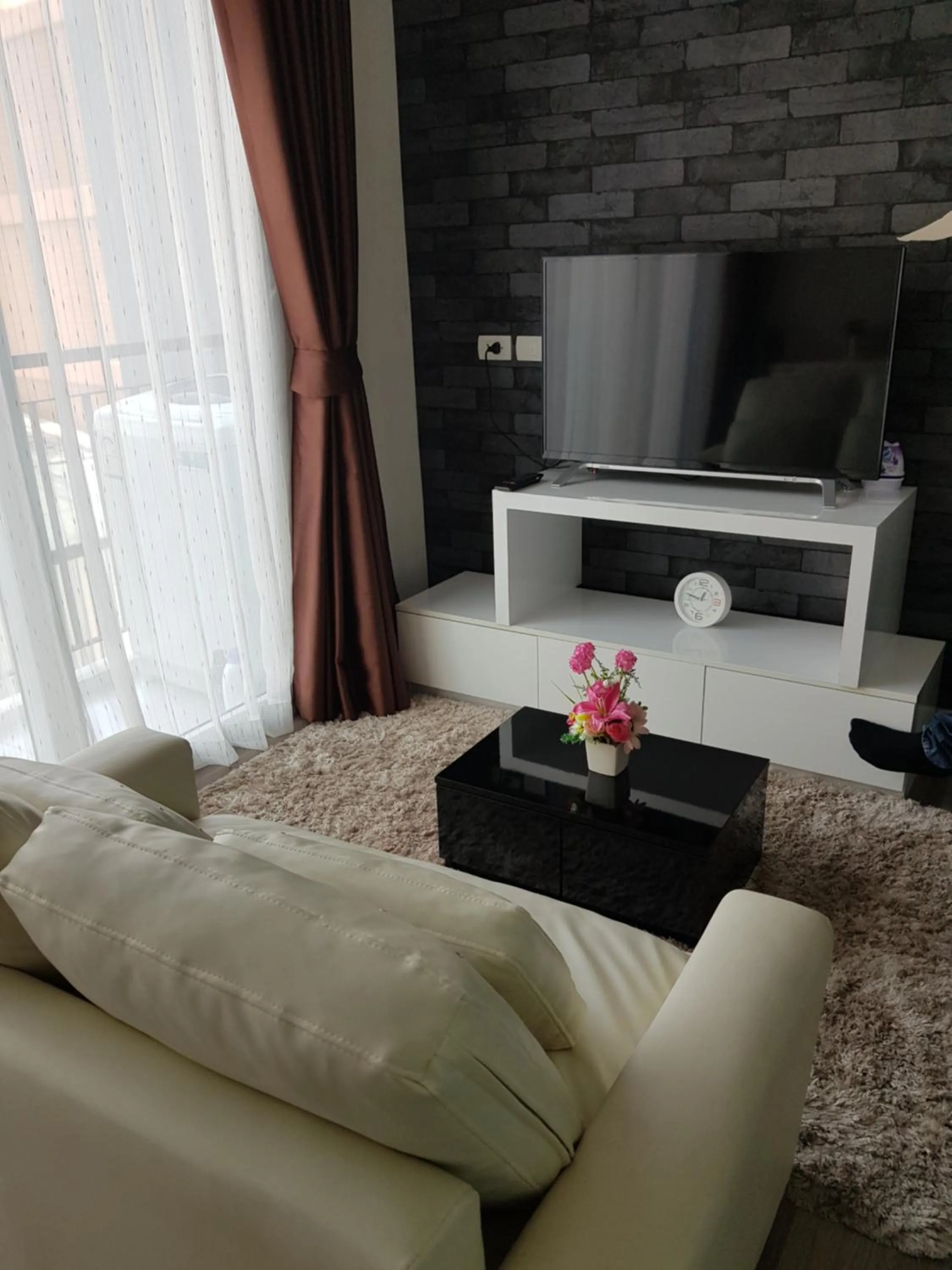 Living room, Bed in The Prio Signature Condo Chiangmai