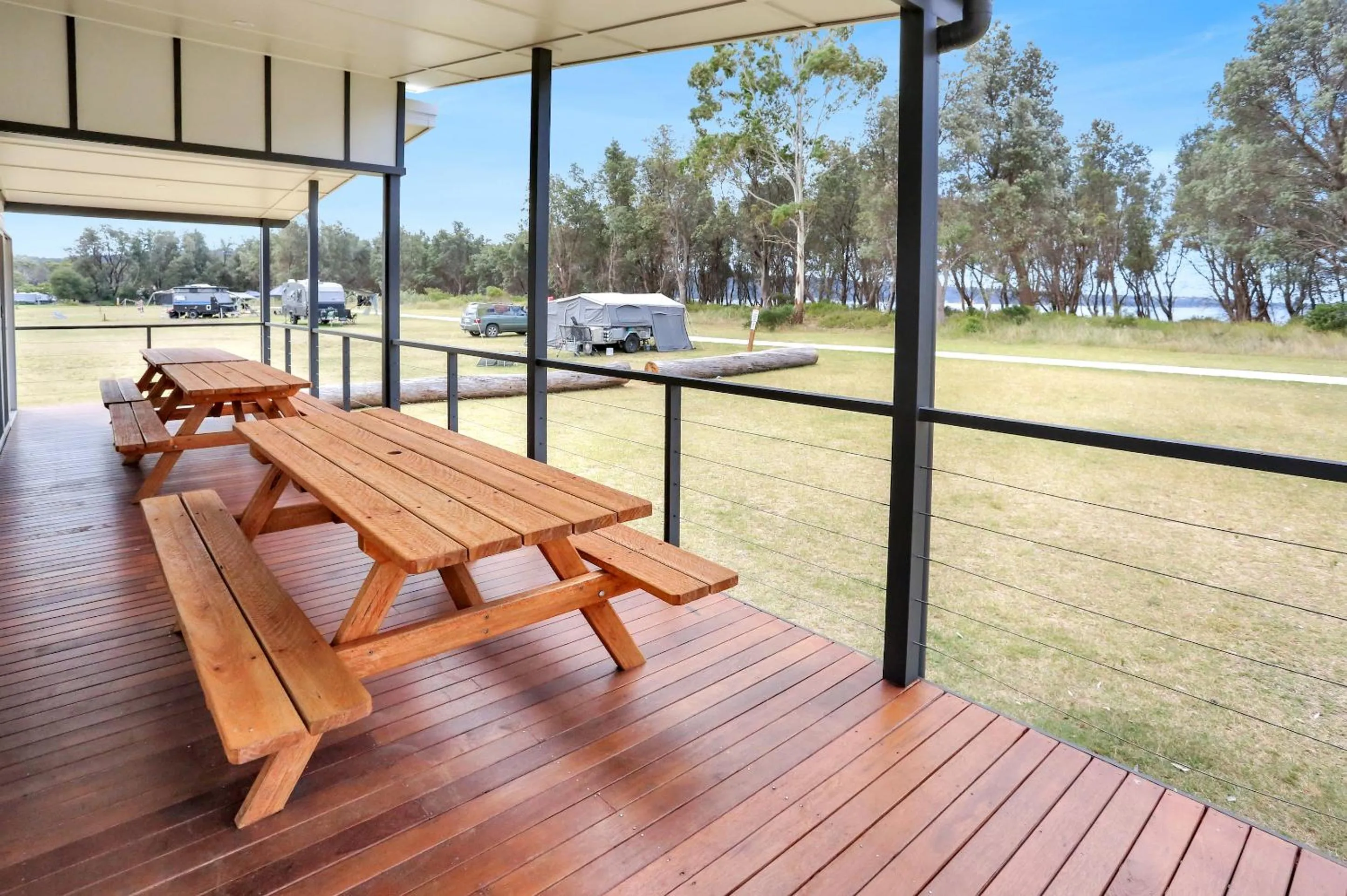 Patio in Boydtown Beach Holiday Park