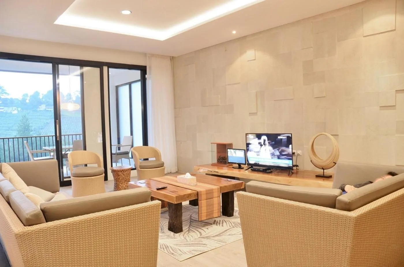 Living room in Kamala plantation view villa 10 bedrooms with a private heated Infinity pool and a billiard table