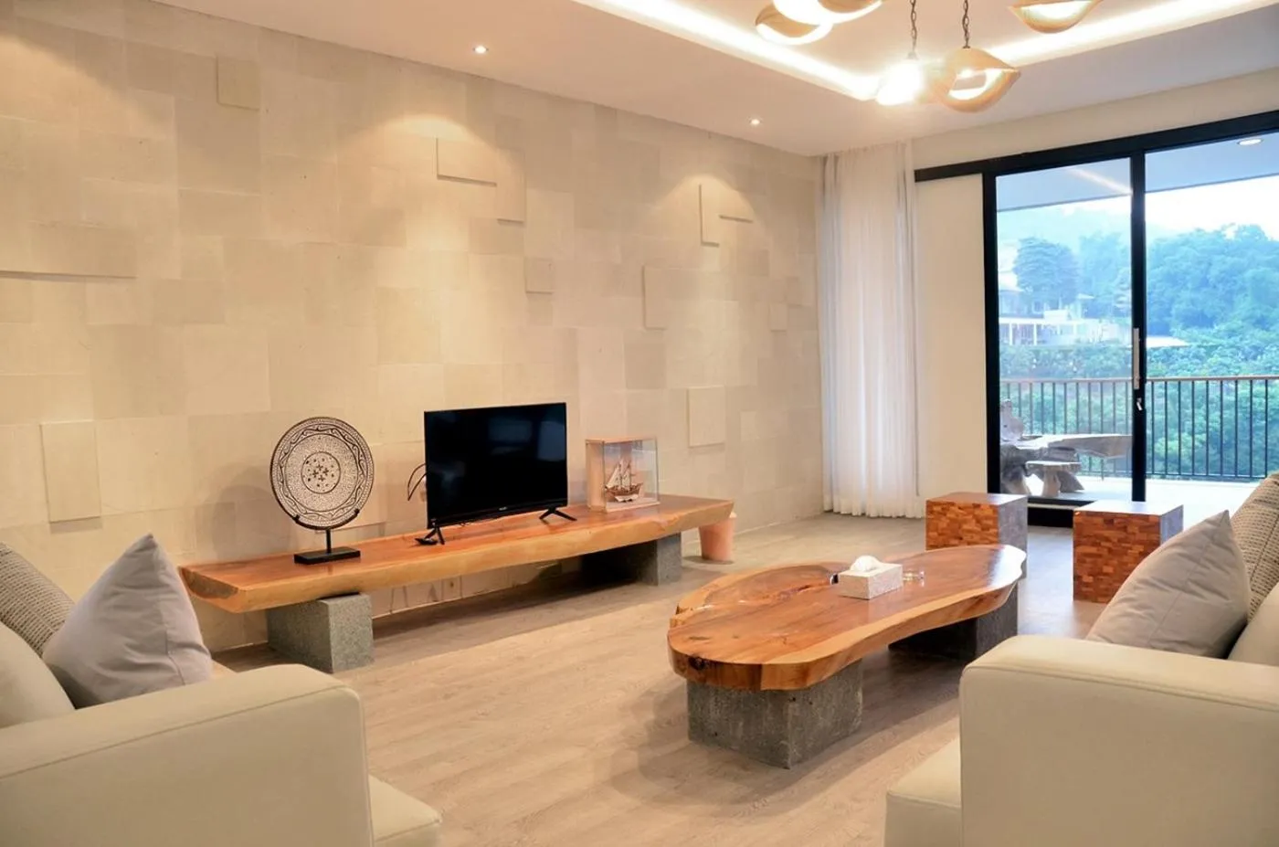 Living room in Kamala plantation view villa 10 bedrooms with a private heated Infinity pool and a billiard table