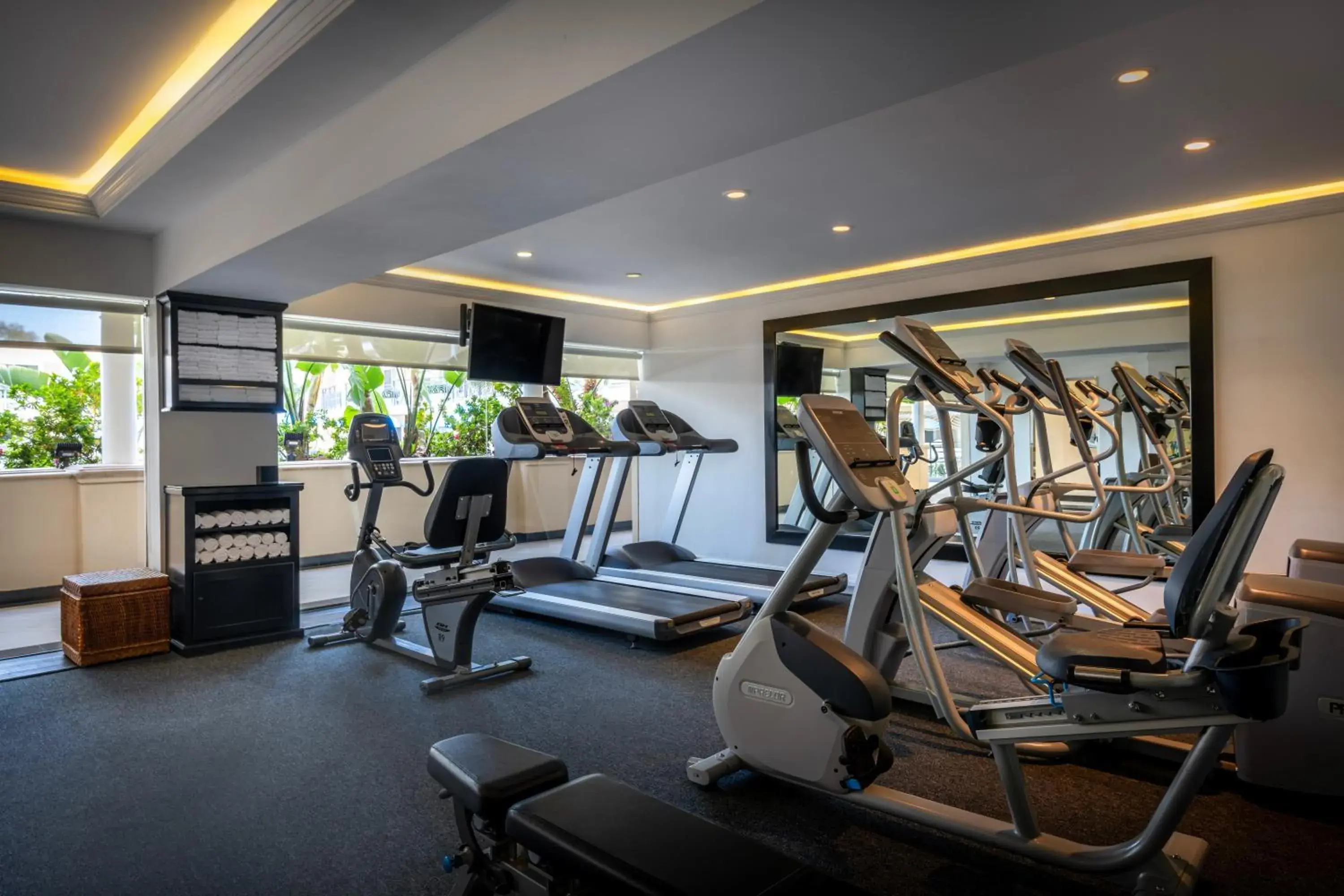 Fitness centre/facilities in Beverly Hills Plaza Hotel & Spa Fitness centre/facilities in Beverly Hills Plaza Hotel & Spa