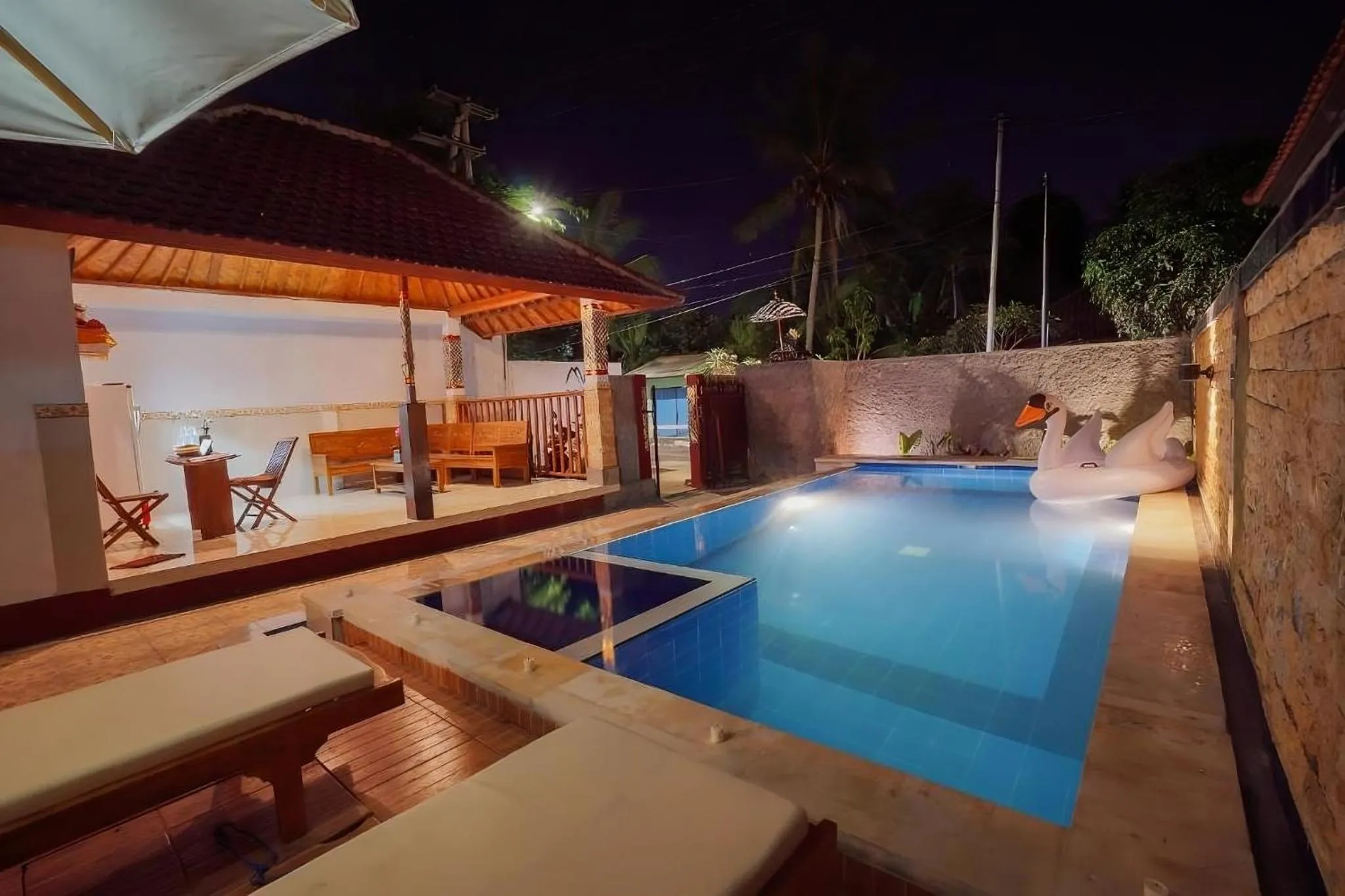 Pool view in Double'D Hostel