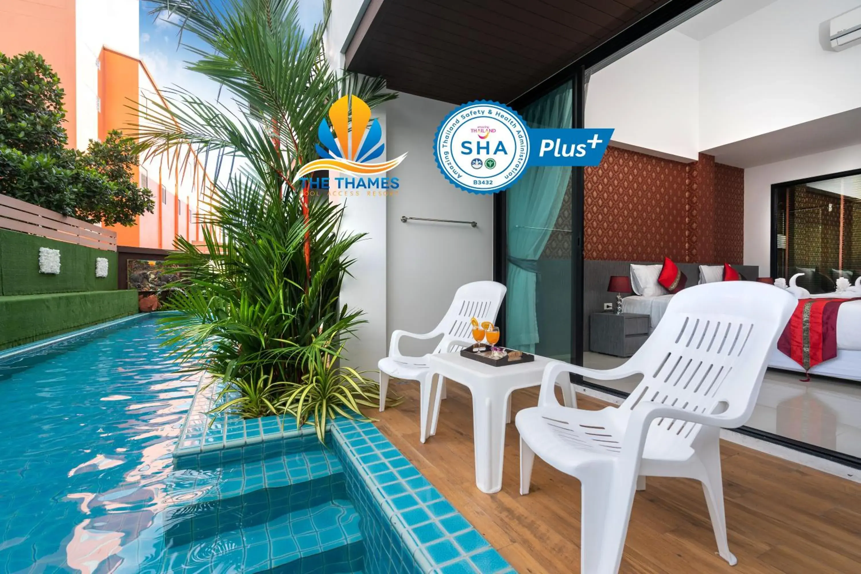 Pool view in The Thames Pool Access Resort & Villa - SHA Extra Plus Pool view in The Thames Pool Access Resort & Villa - SHA Extra Plus