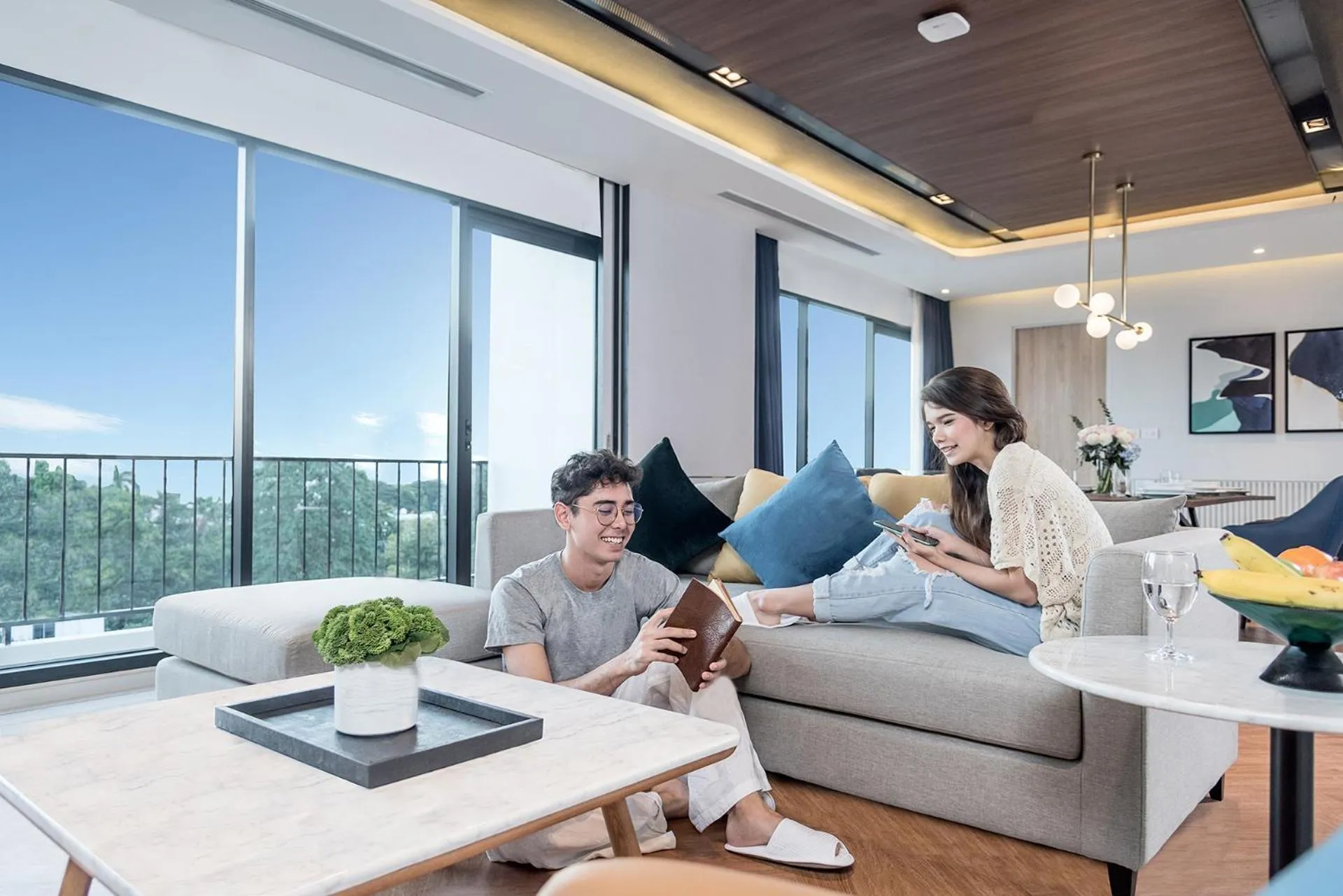 Living room in Amanta Hotel & Residence Sathorn