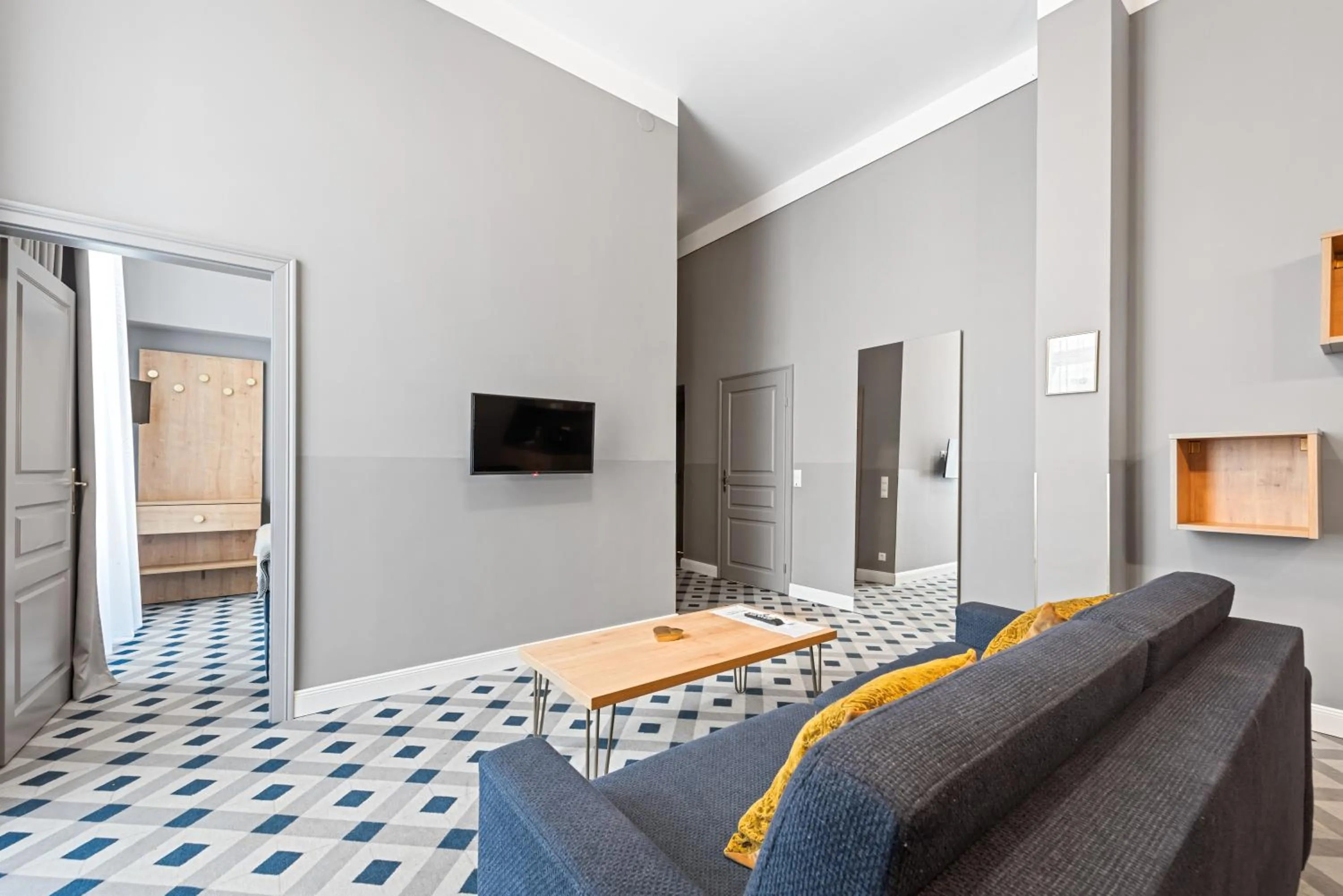 Living room, Bed in KH Opera Apartments