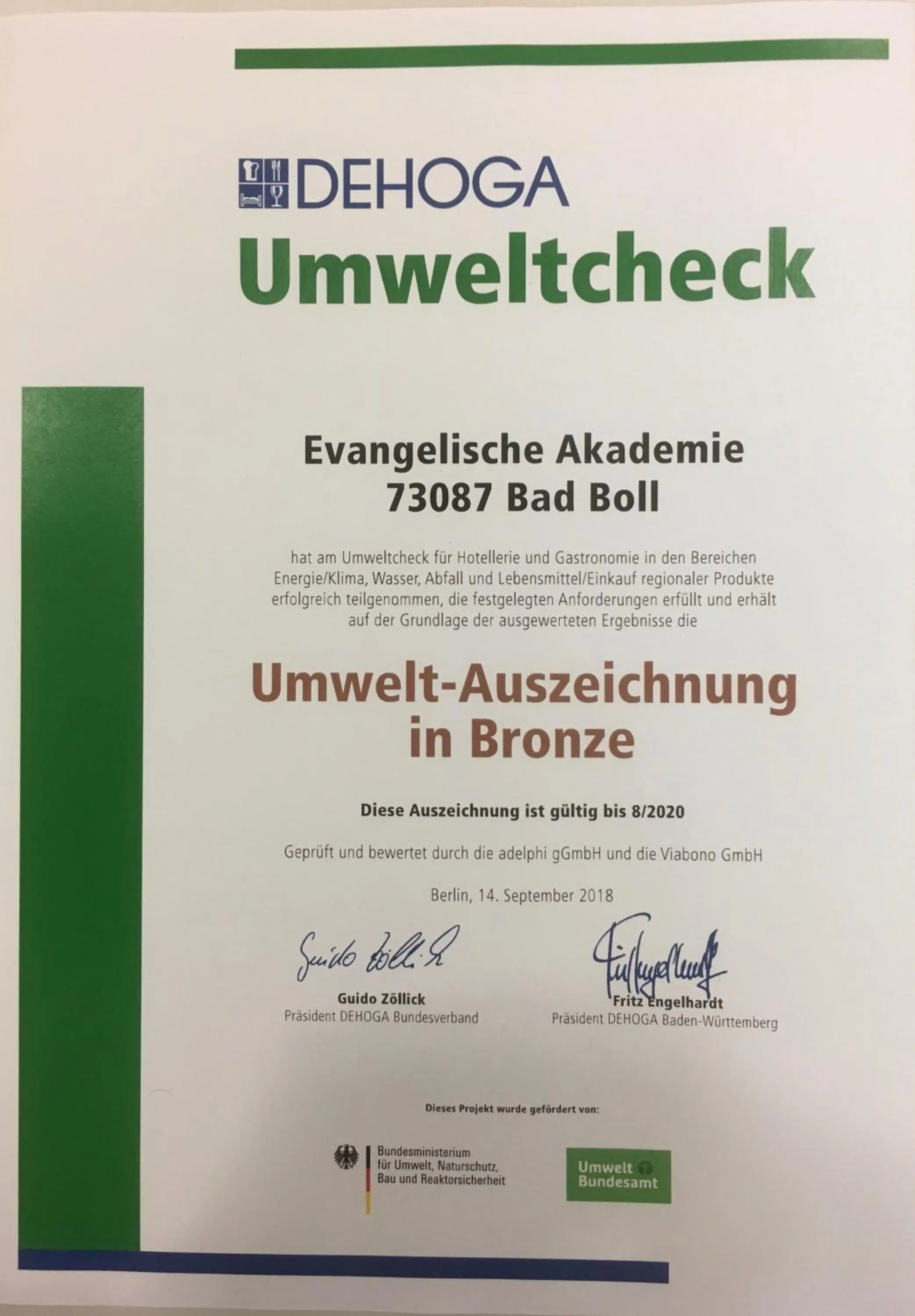Certificate/Award in Evangelische Tagungsstätte Bad Boll