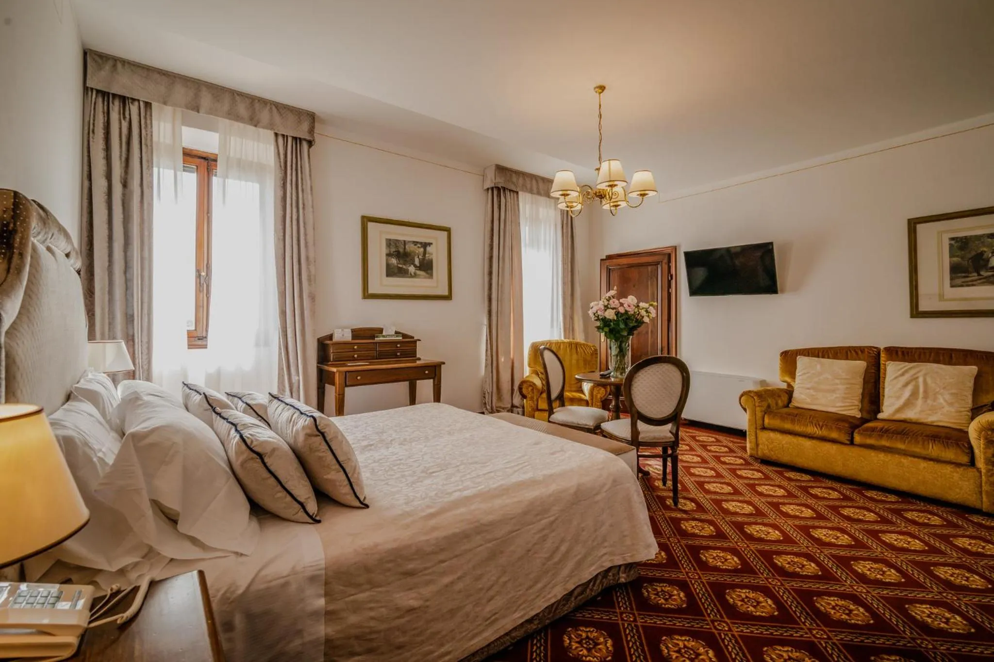 Bed in Villa Lecchi Hotel Wellness