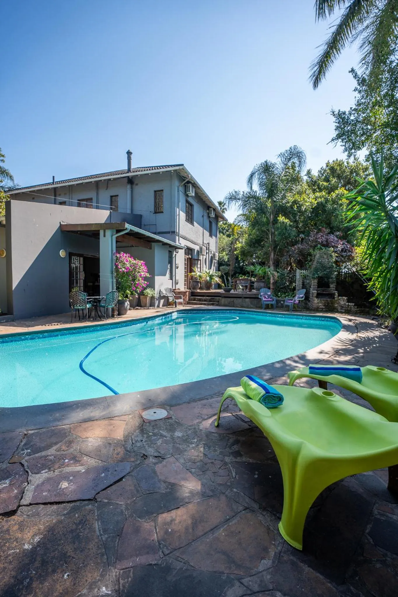 Pool view in Palm Tree Manor