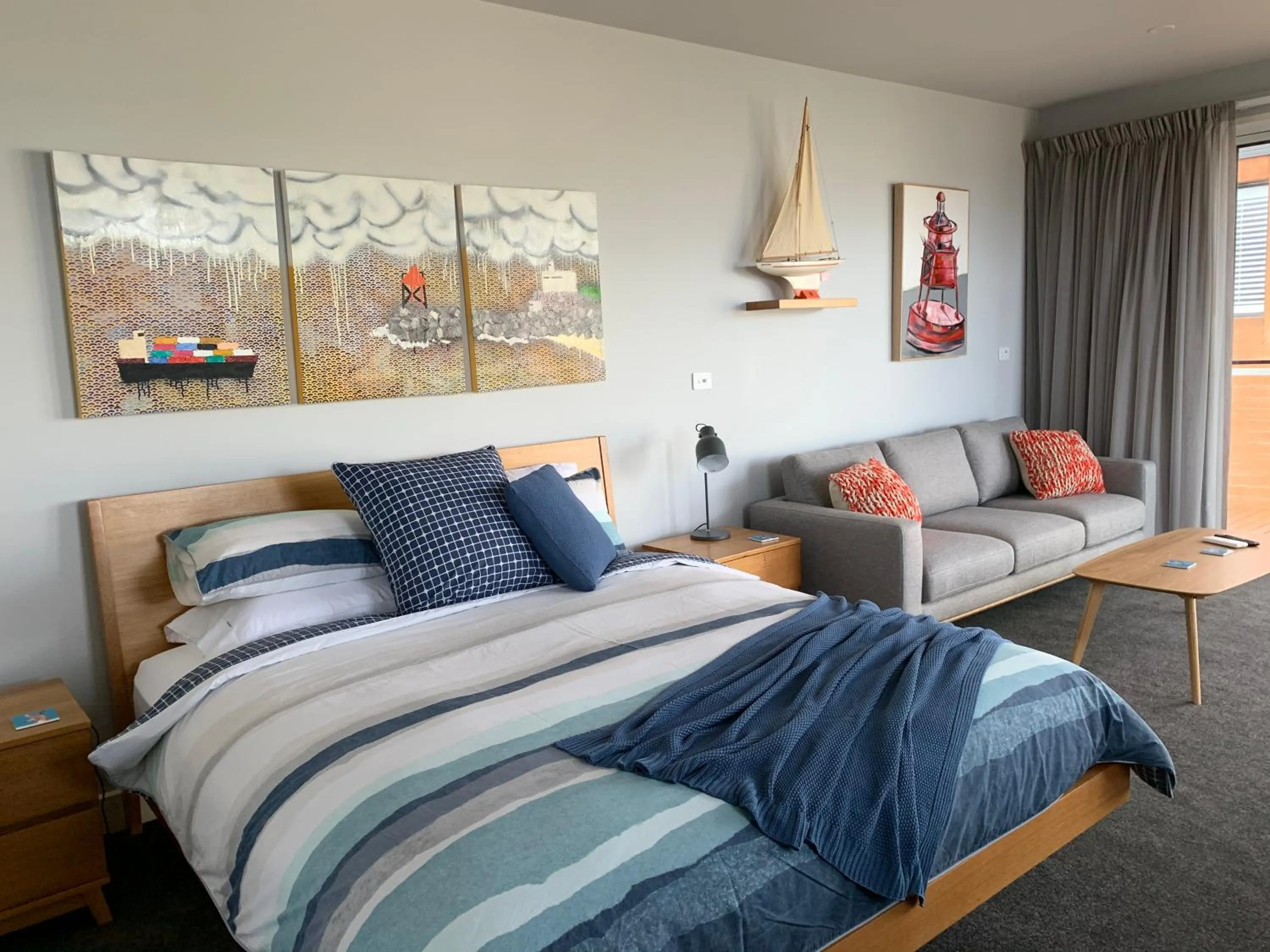 Living room, Bed in Boat Harbour Jetty B&B