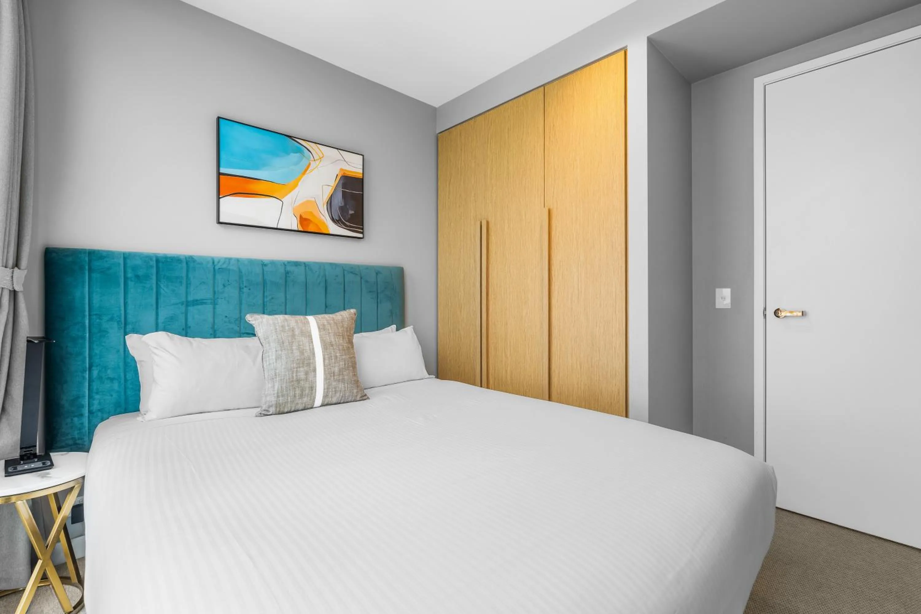 Bedroom, Bed in Collins House Apartments by CLLIX