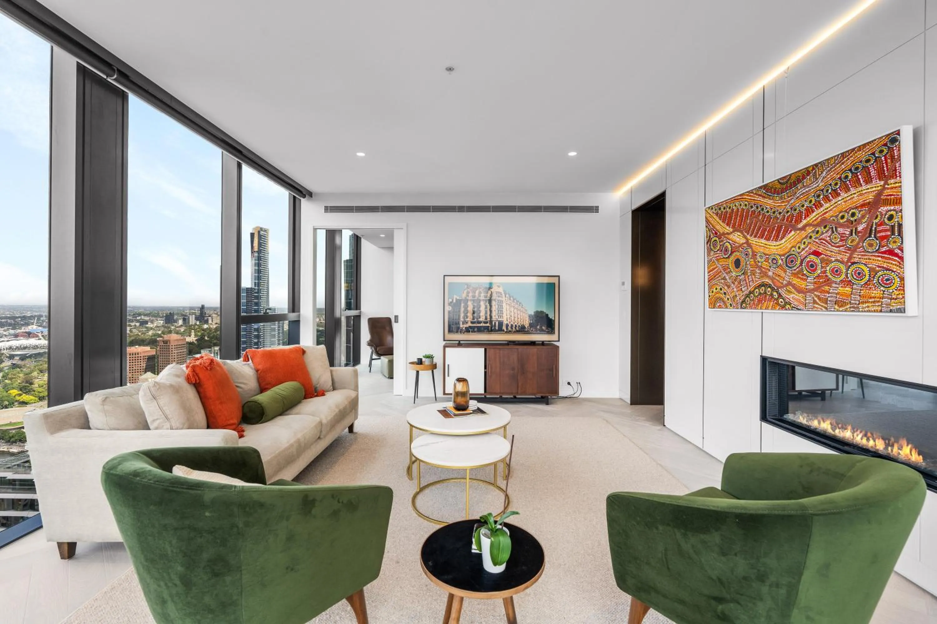 Living room in Collins House Apartments by CLLIX