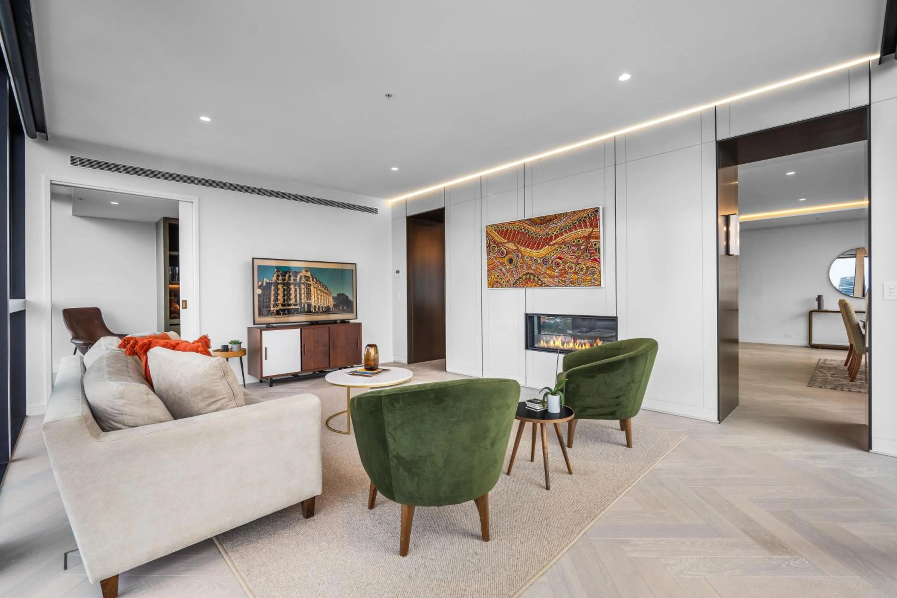 Living room in Collins House Apartments by CLLIX