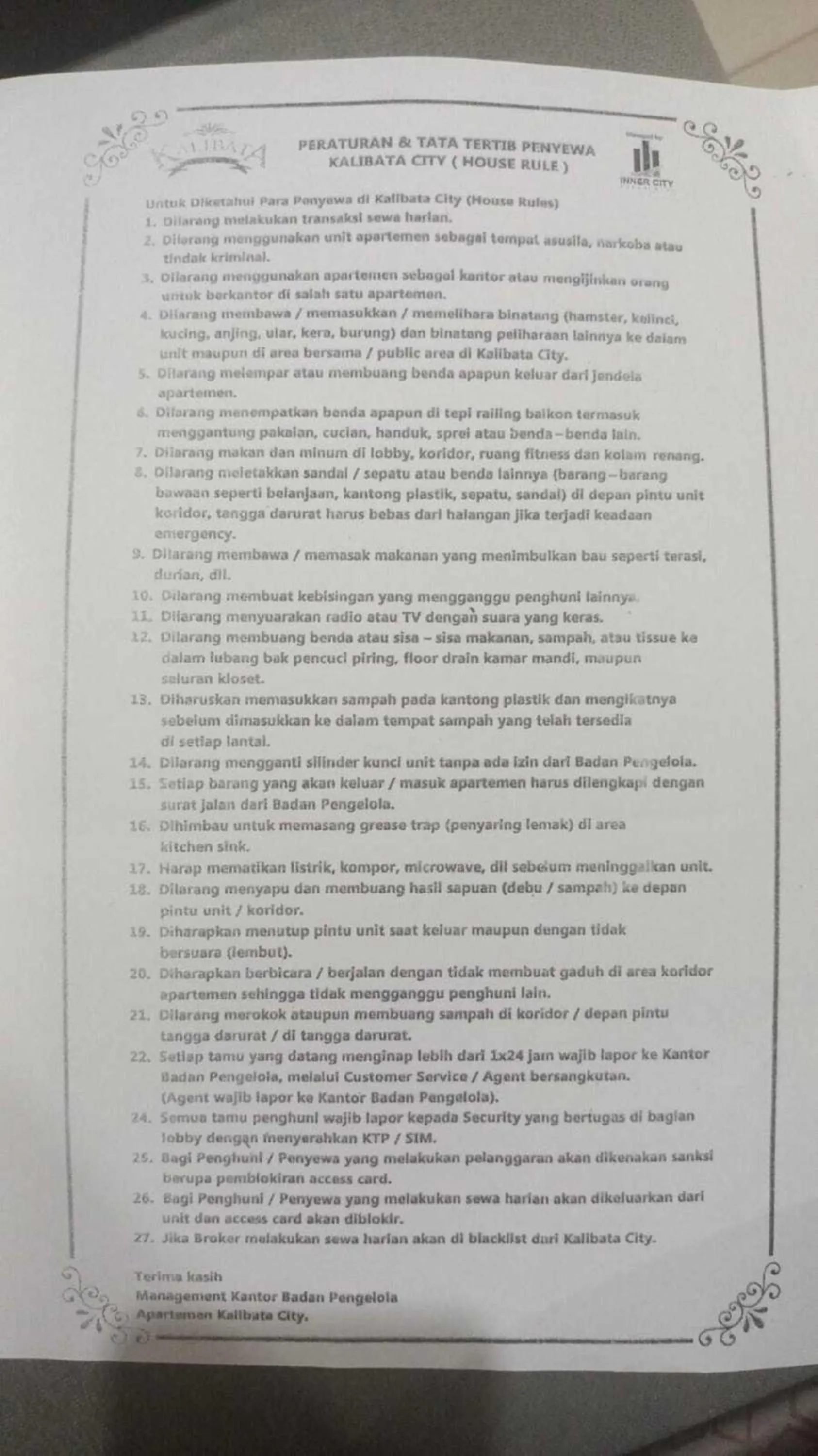 Location in Apartment Kalibata City by Novi