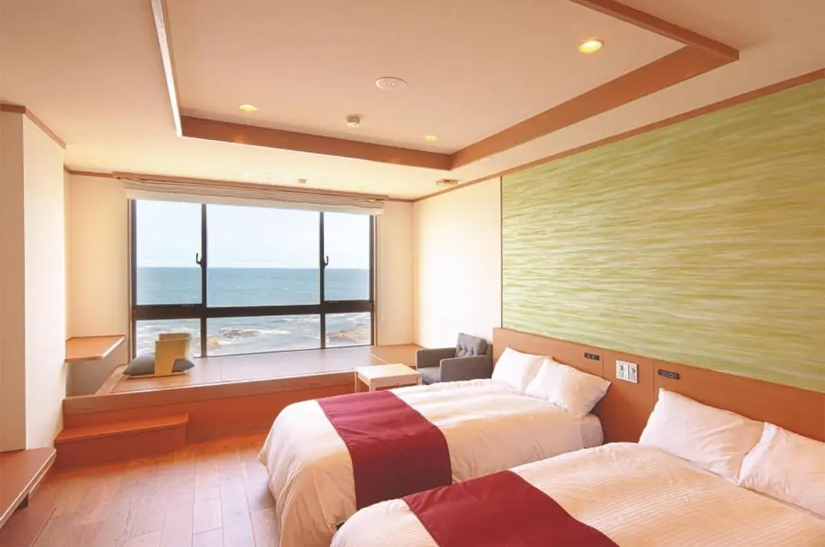 Bed in Oarai Hotel Annex Gyoraian Bed in Oarai Hotel Annex Gyoraian