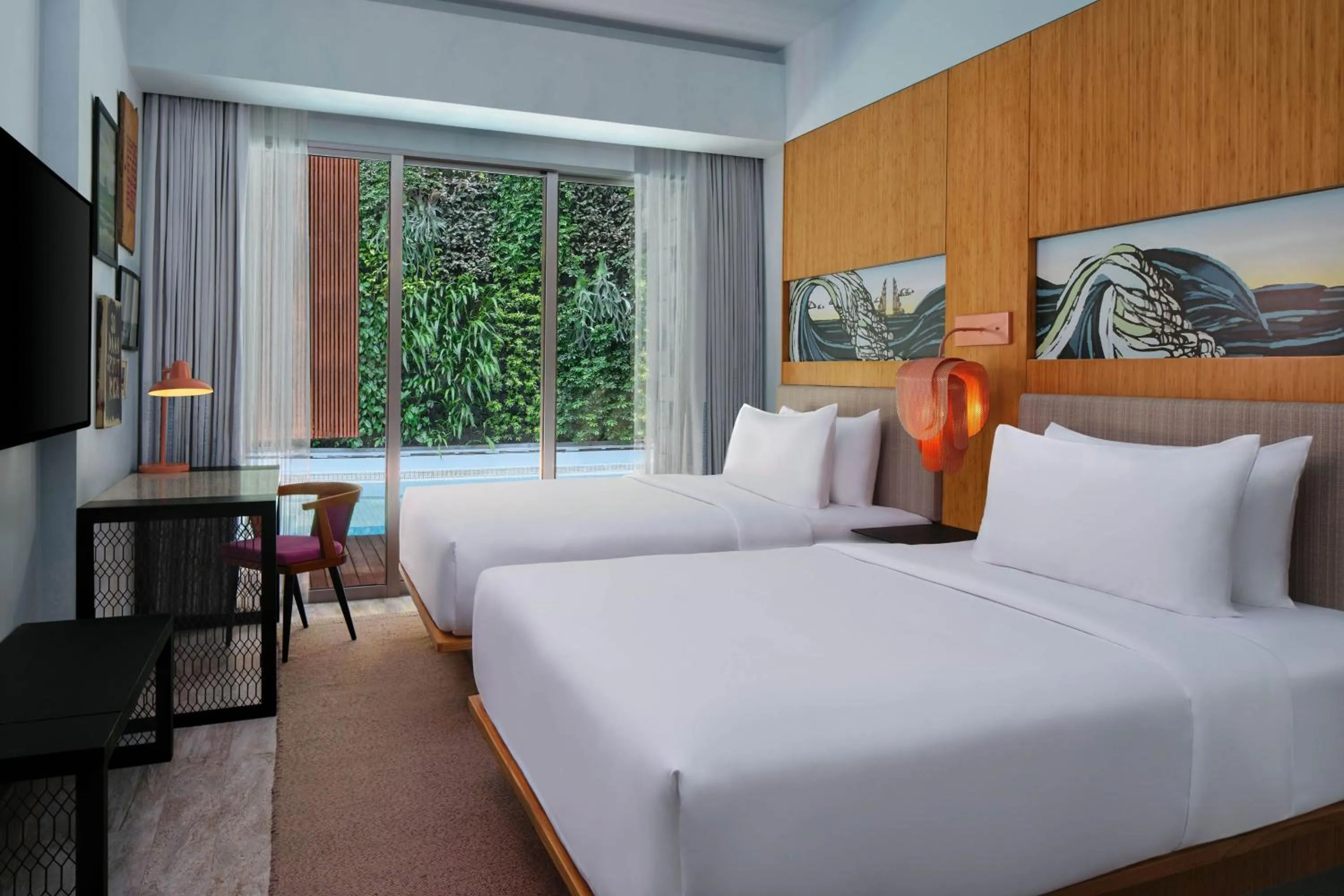 Swimming pool, Bed in Aloft Bali Seminyak