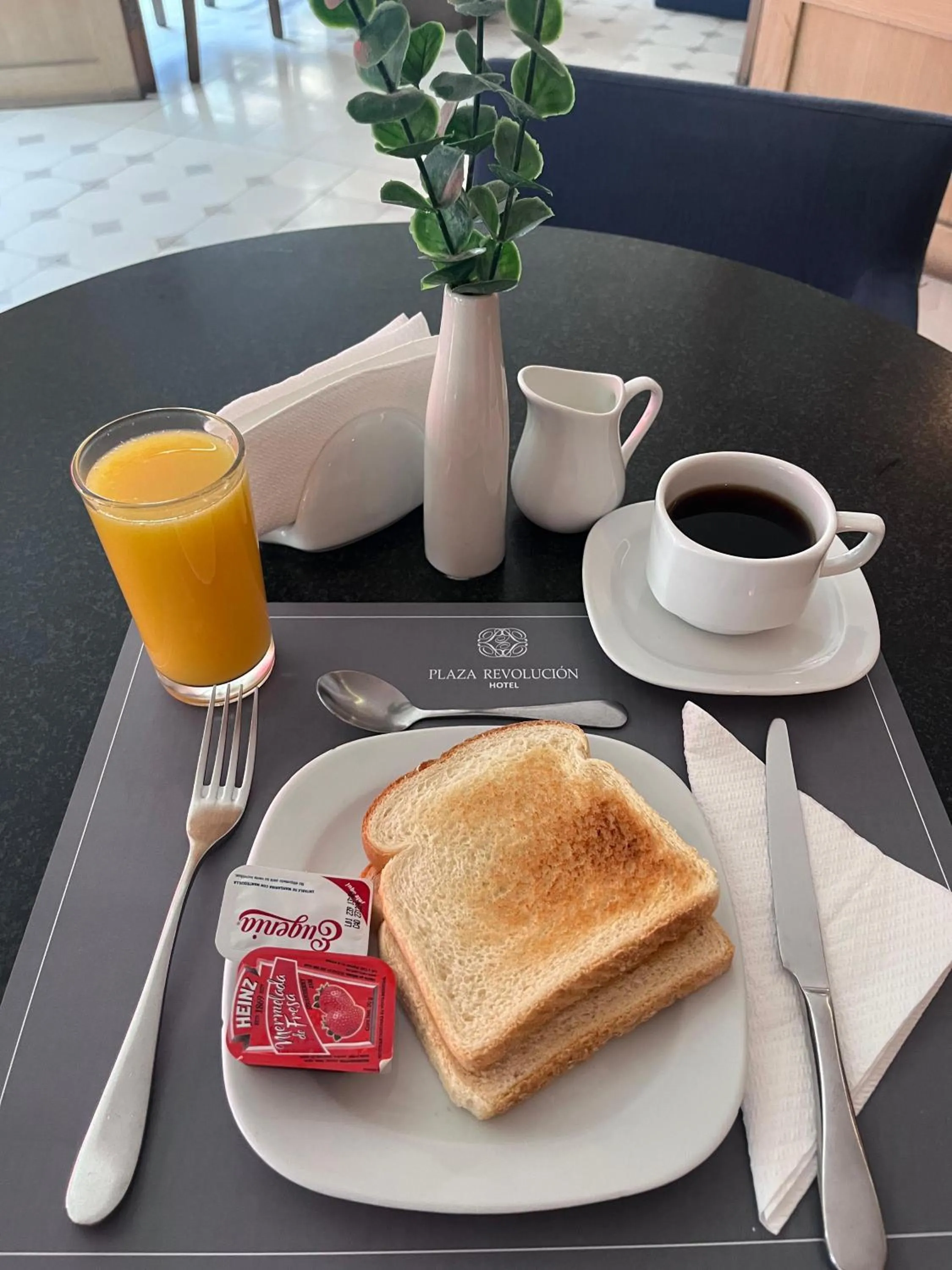 Continental breakfast in Hotel Plaza Revolución